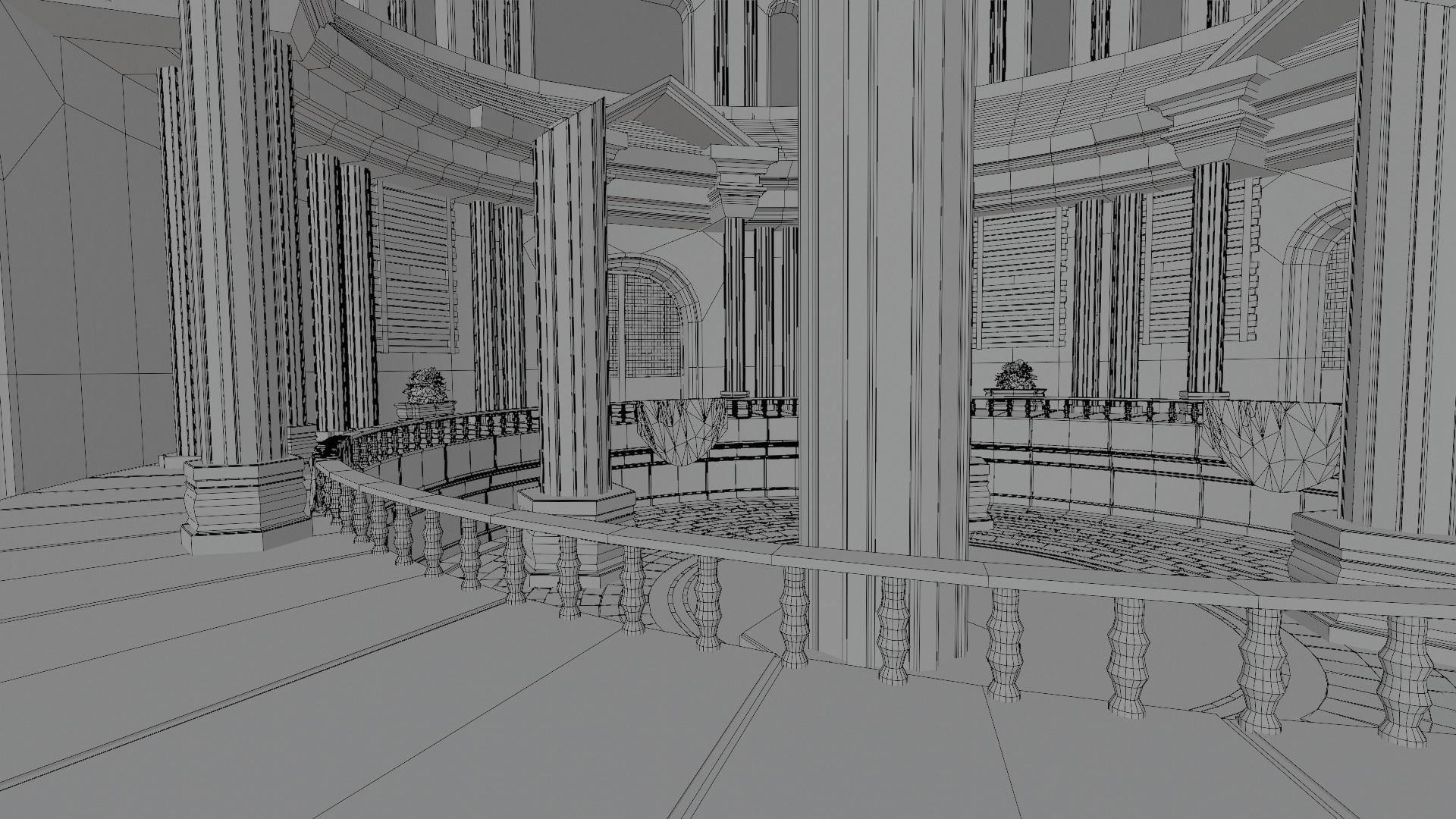 VR Arena Low-poly 3D model_15