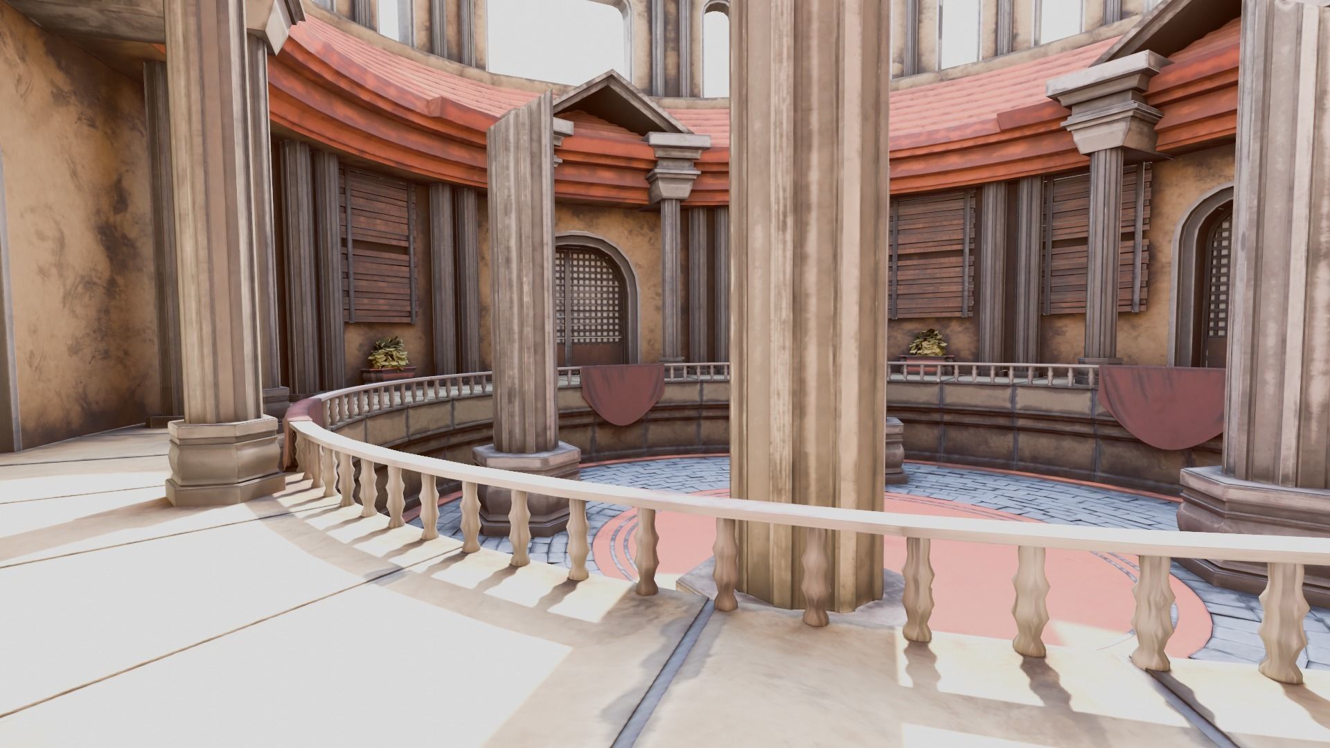 VR Arena Low-poly 3D model_3