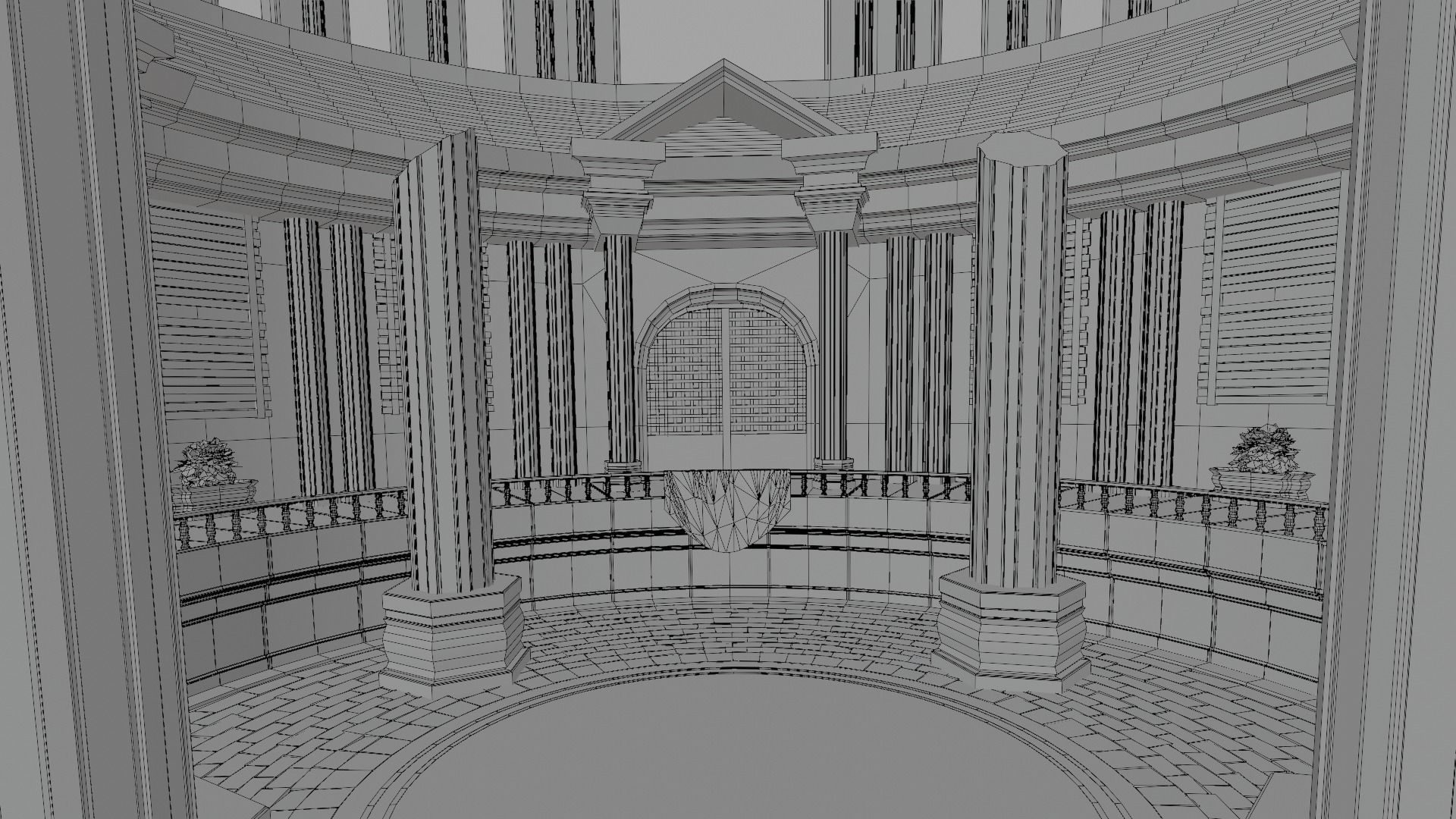 VR Arena Low-poly 3D model_16