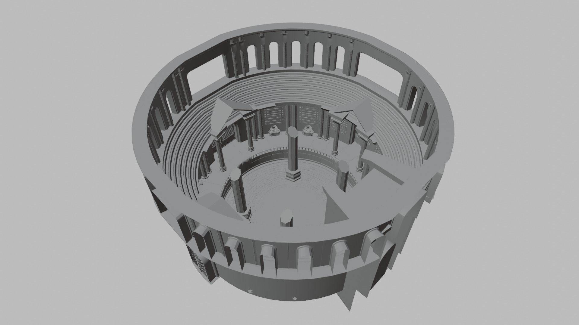 VR Arena Low-poly 3D model_14