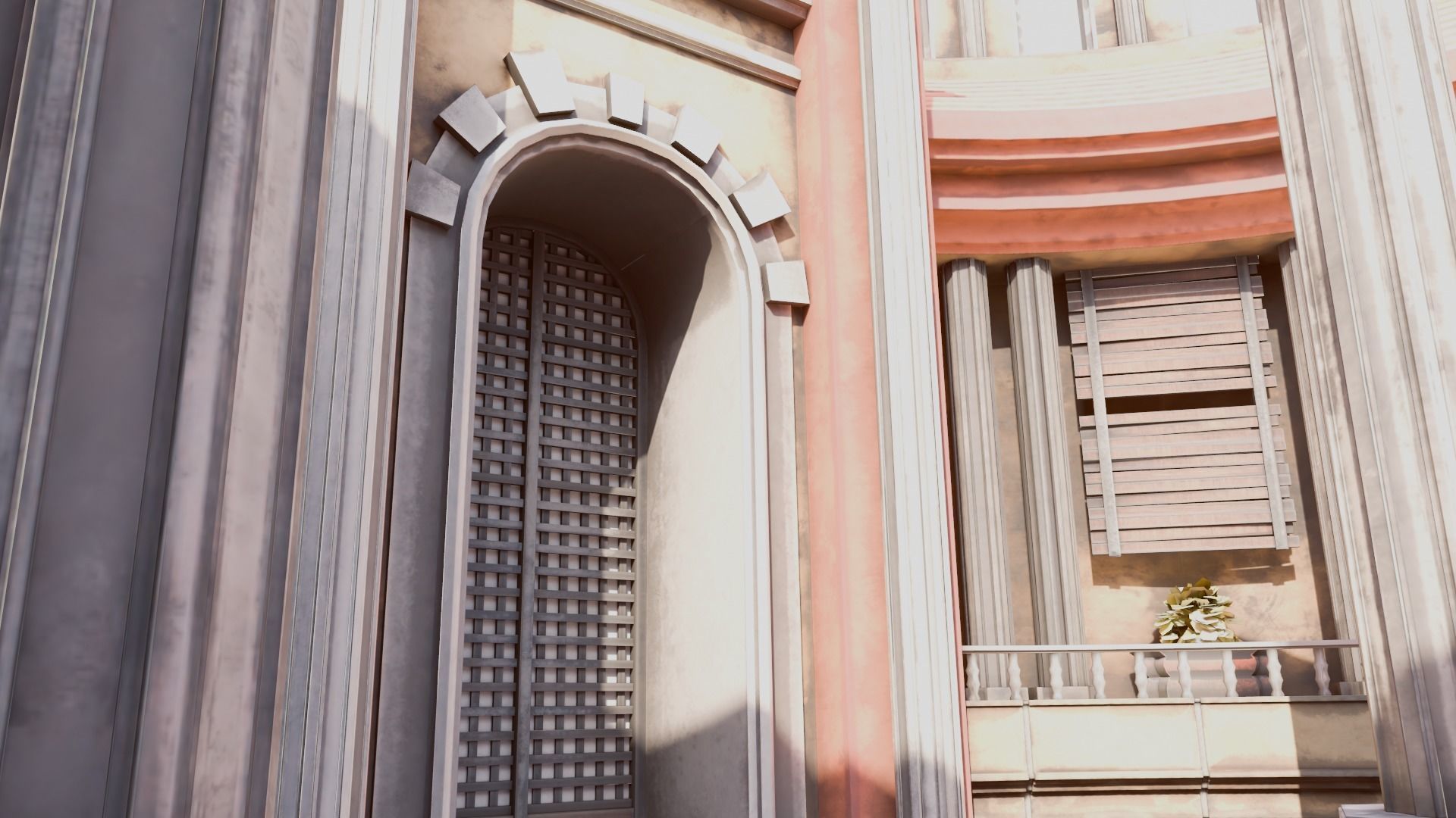 VR Arena Low-poly 3D model_5