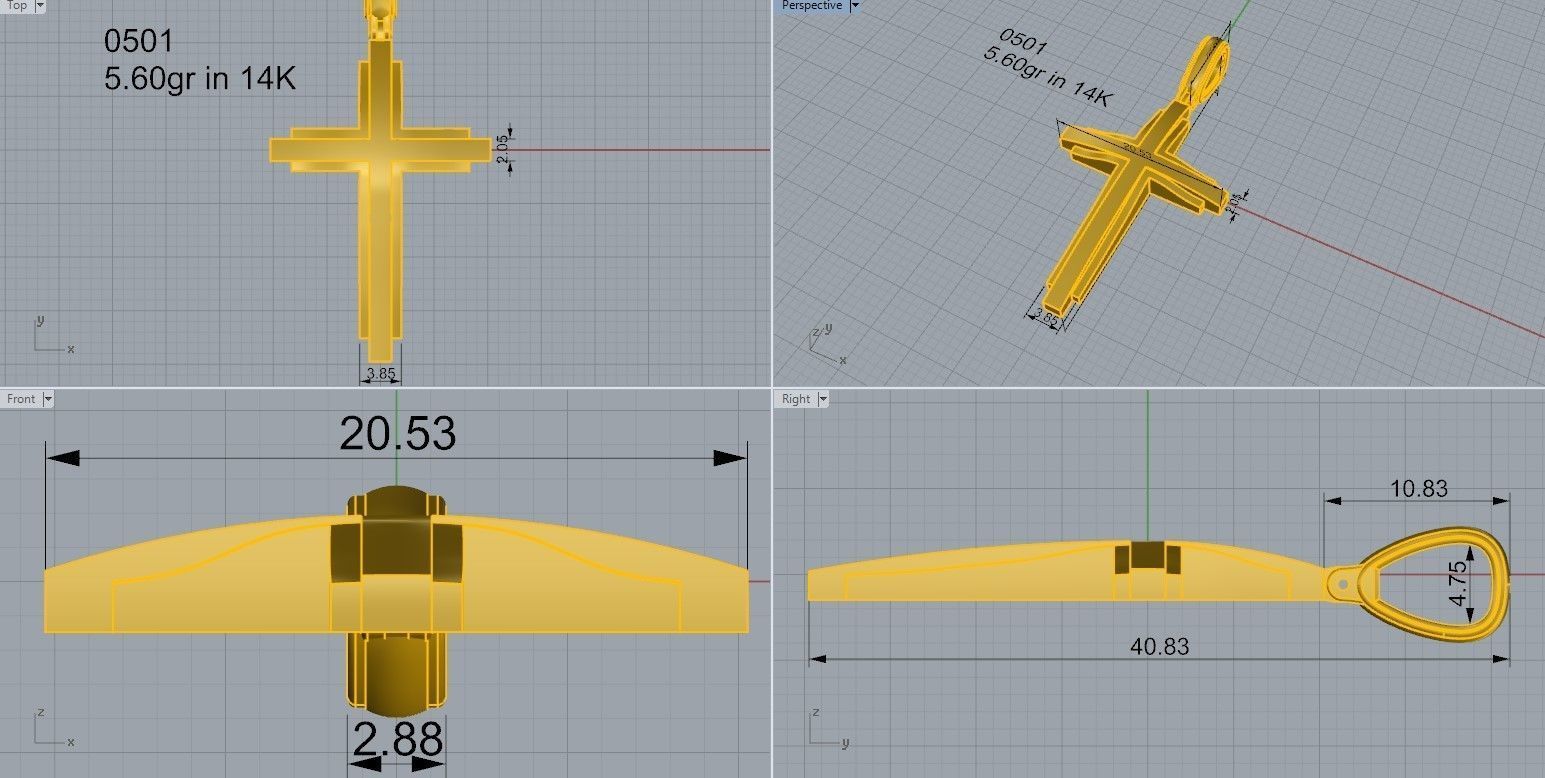 Cross Pendant 0501 3D print model_4