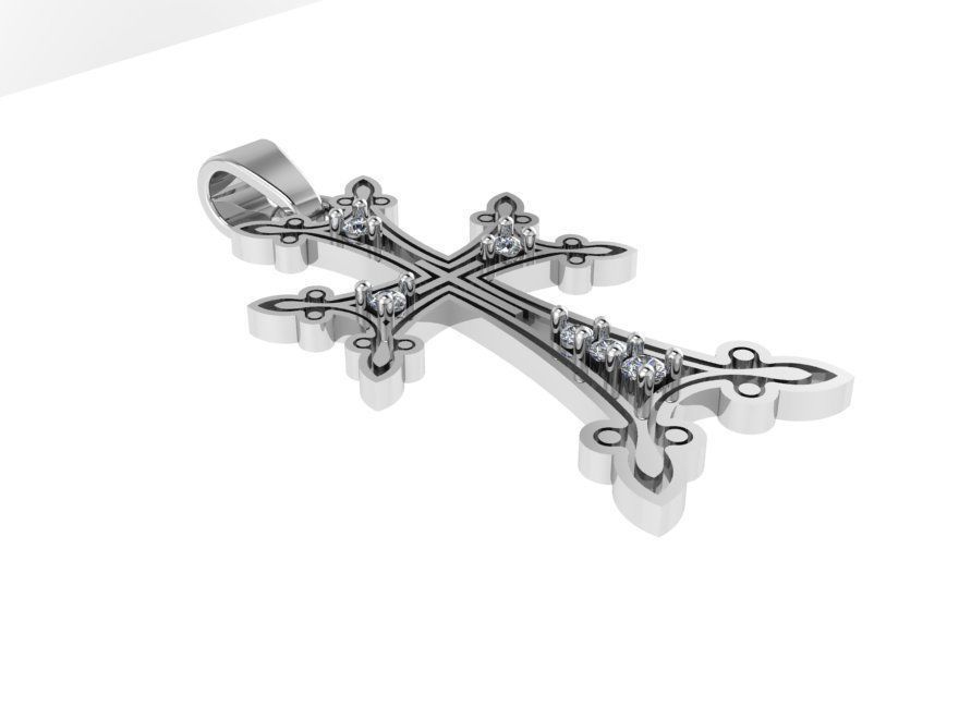 Engraving Cross Pendant 0502 3D print model_3