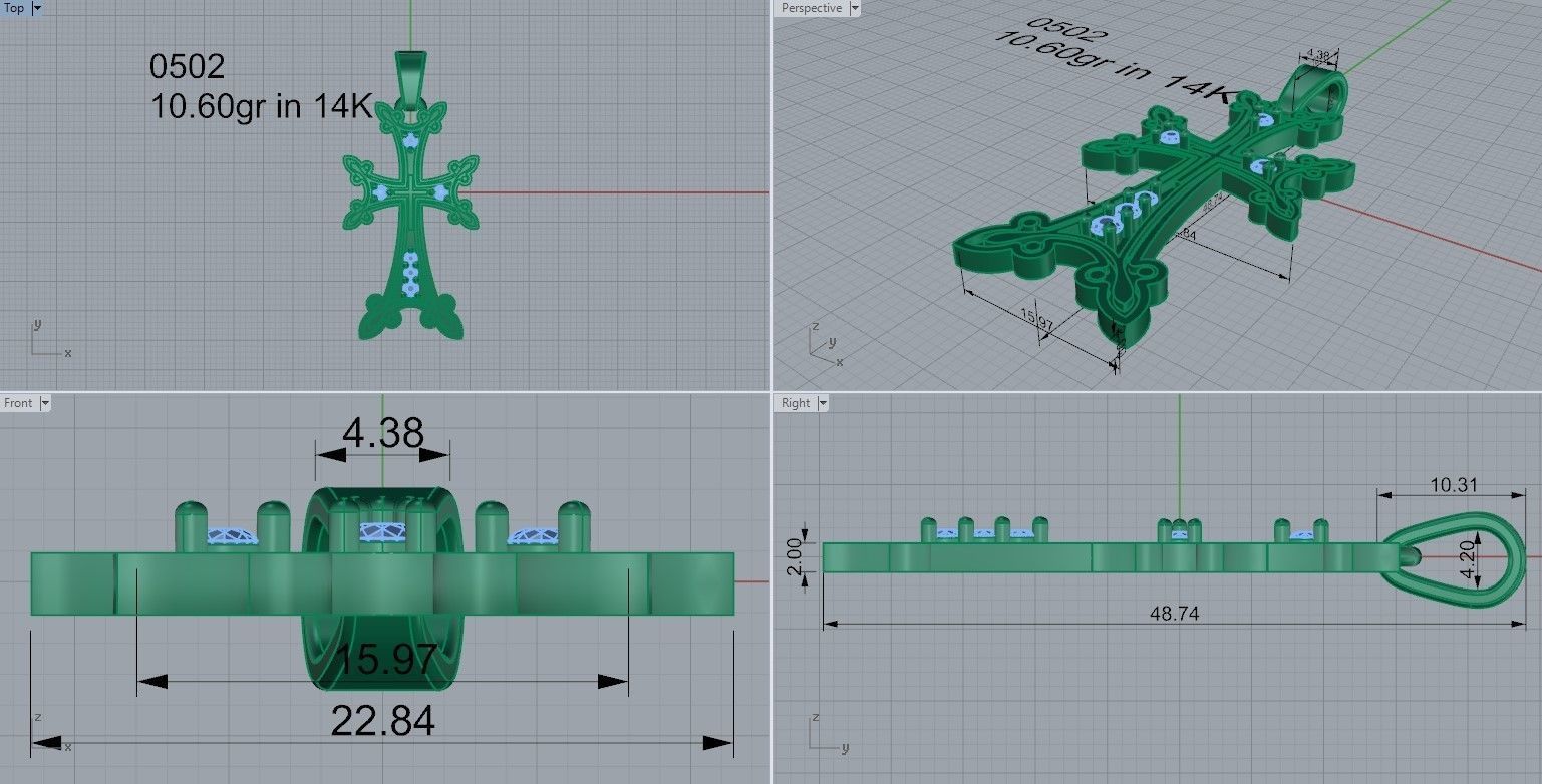 Engraving Cross Pendant 0502 3D print model_4