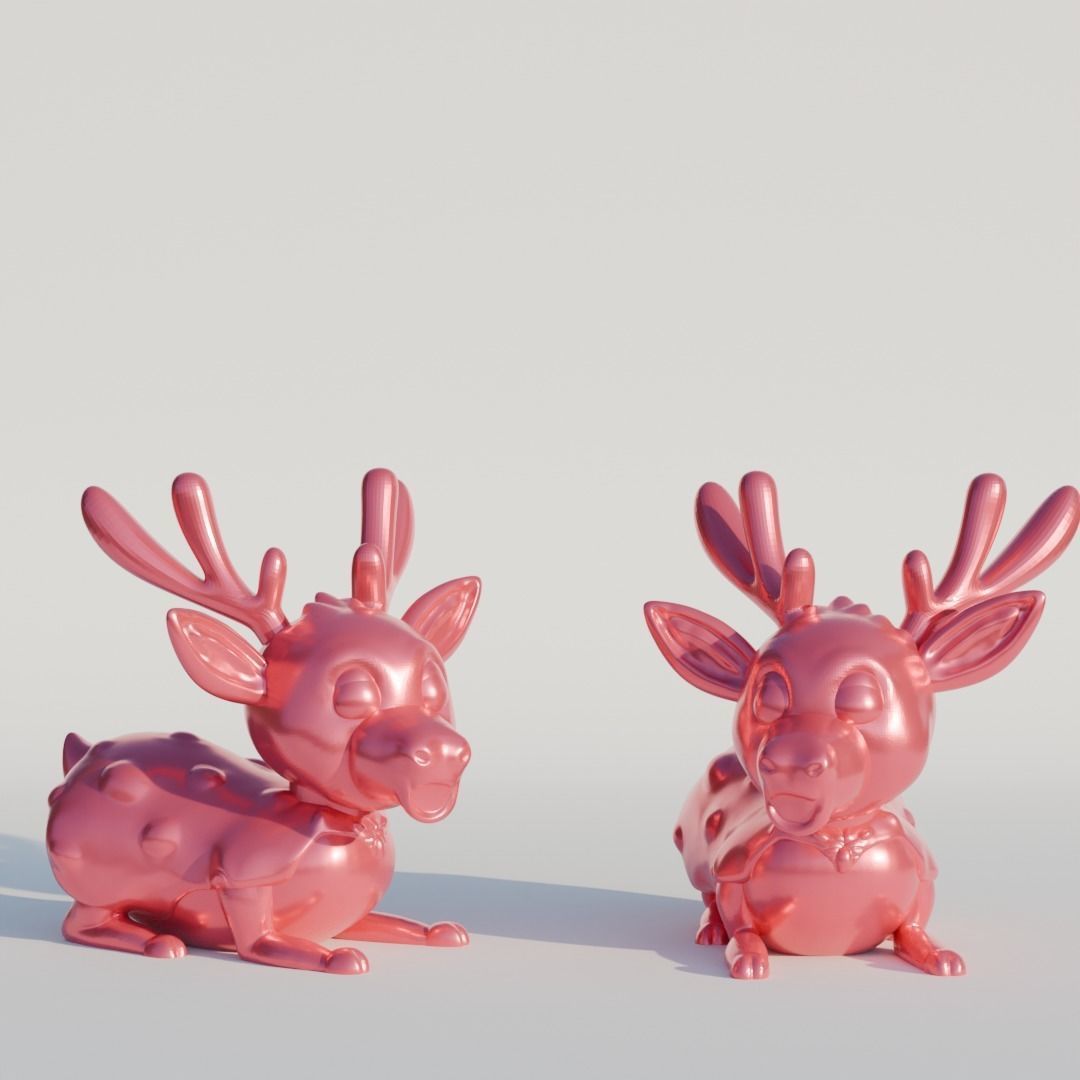 cute Deer 3D Model for Christmas Tree decoration  3D print model_1