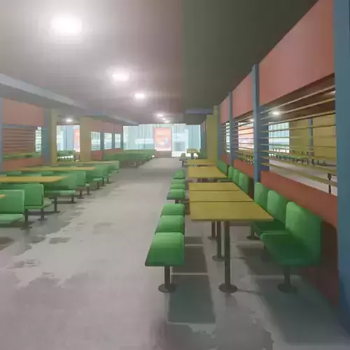 VR Fast Food Restaurant Low-poly 3D model