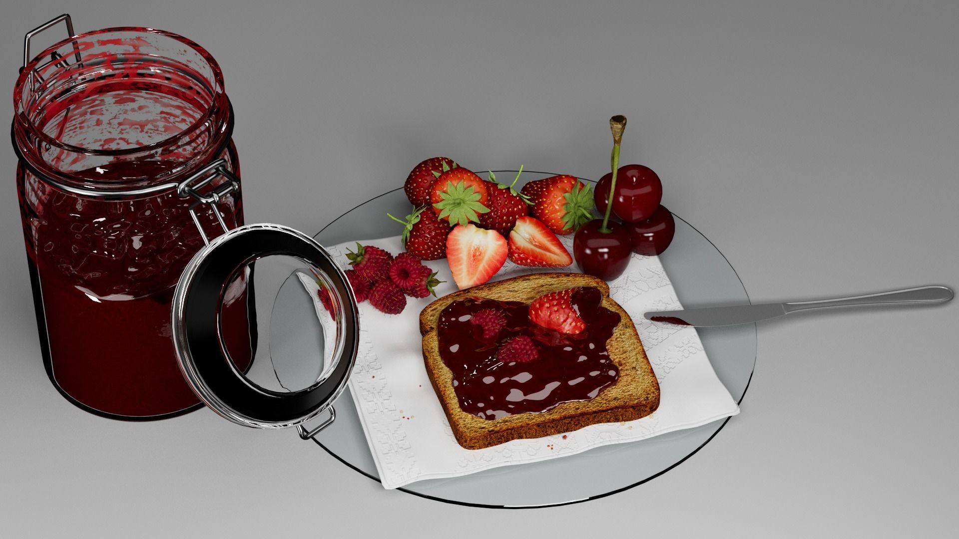 Toasts for the morning  3D model_4