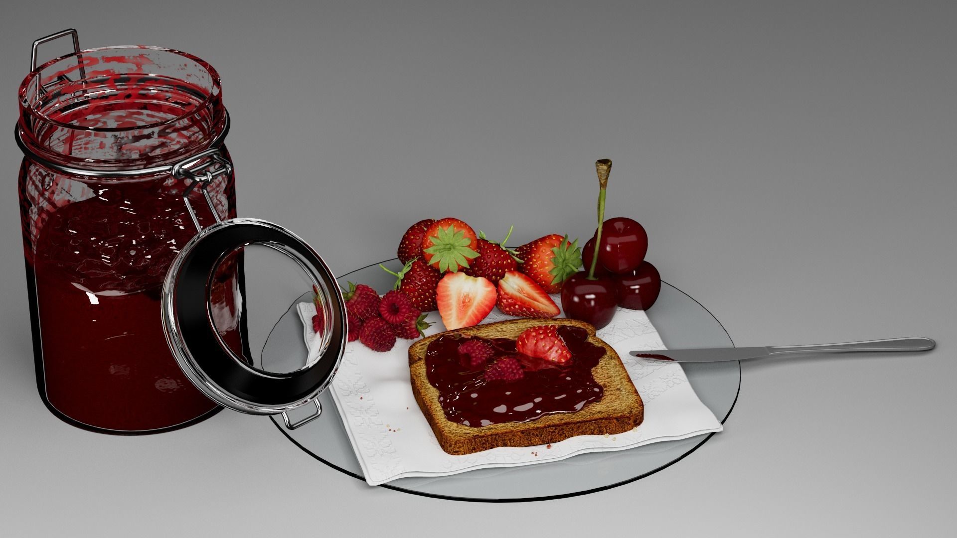 Toasts for the morning  3D model_8