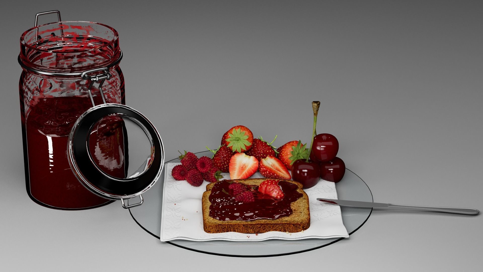 Toasts for the morning  3D model_11
