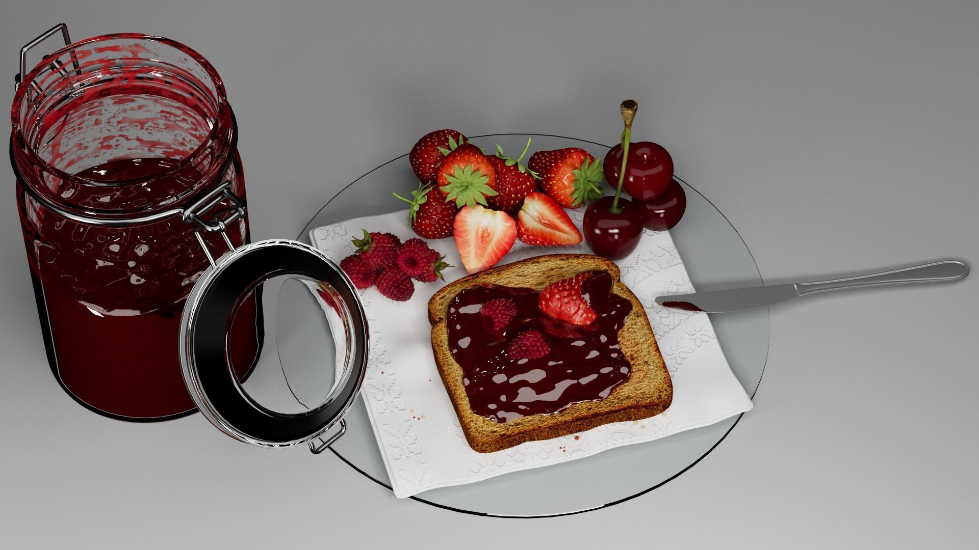 Toasts for the morning  3D model_2