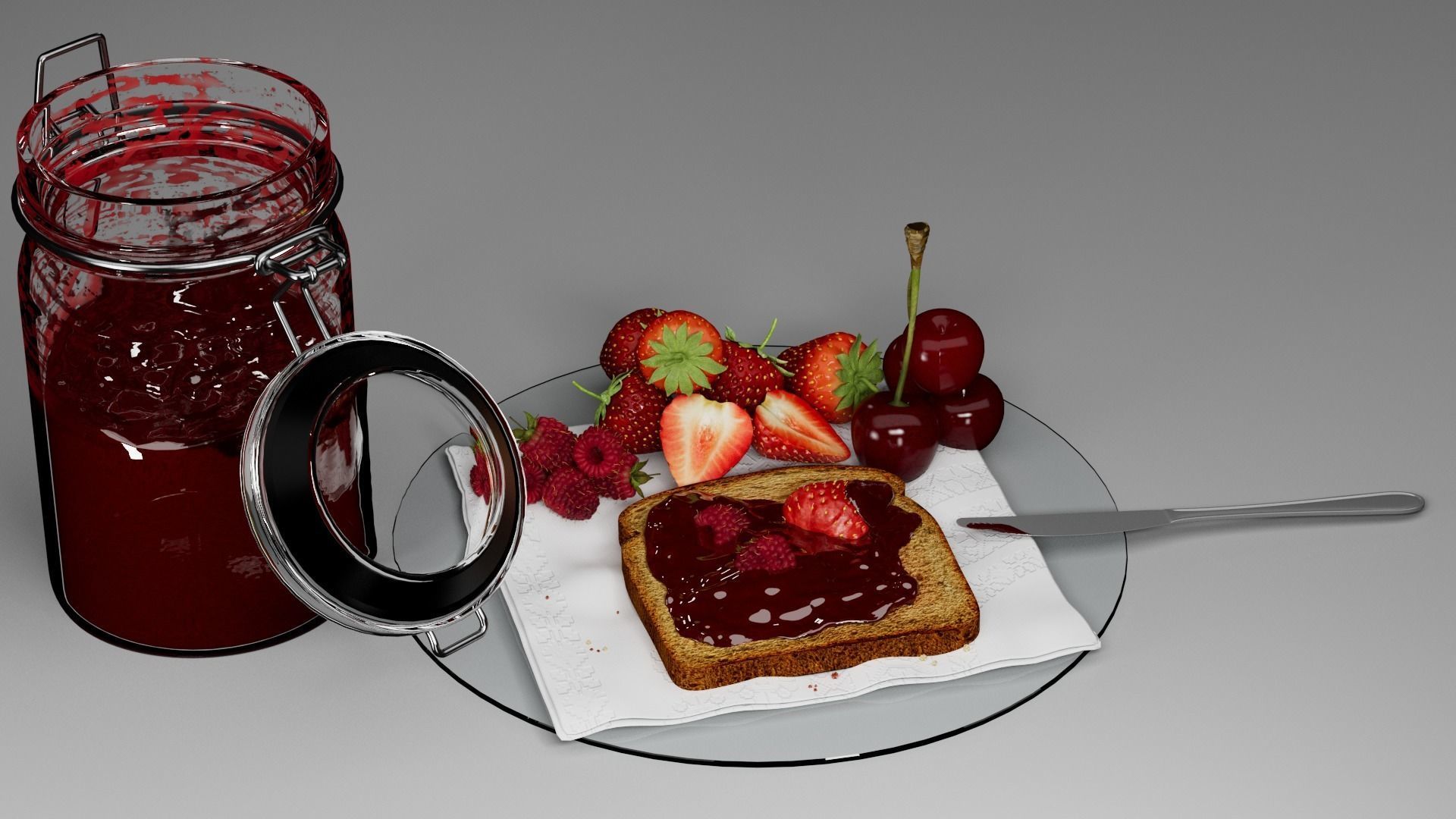 Toasts for the morning  3D model_7