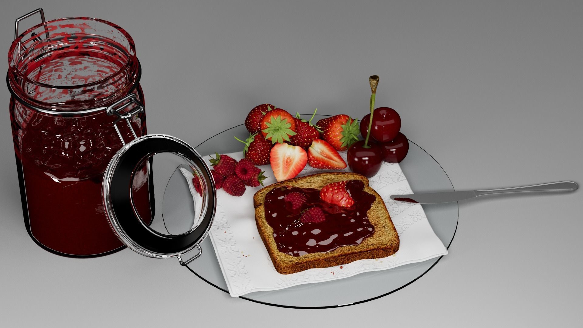 Toasts for the morning  3D model_5