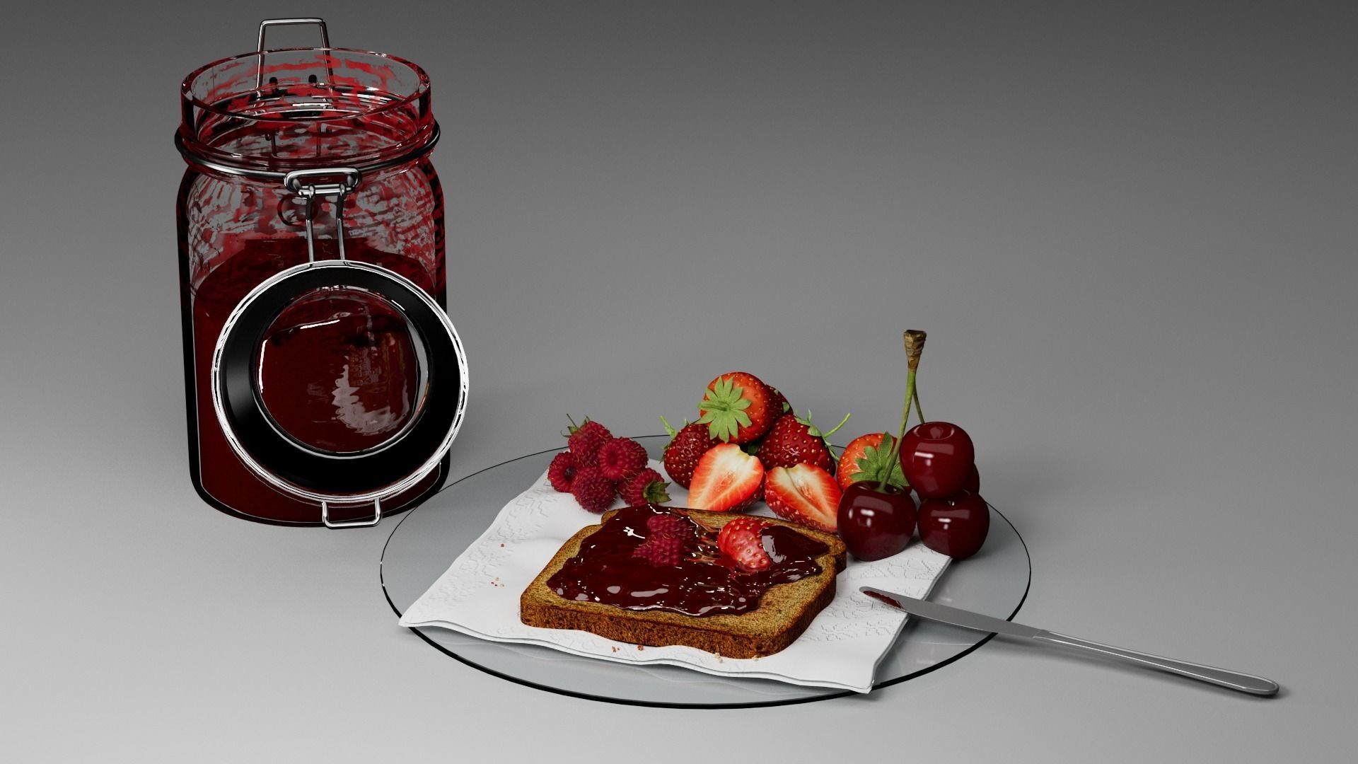 Toasts for the morning  3D model_16