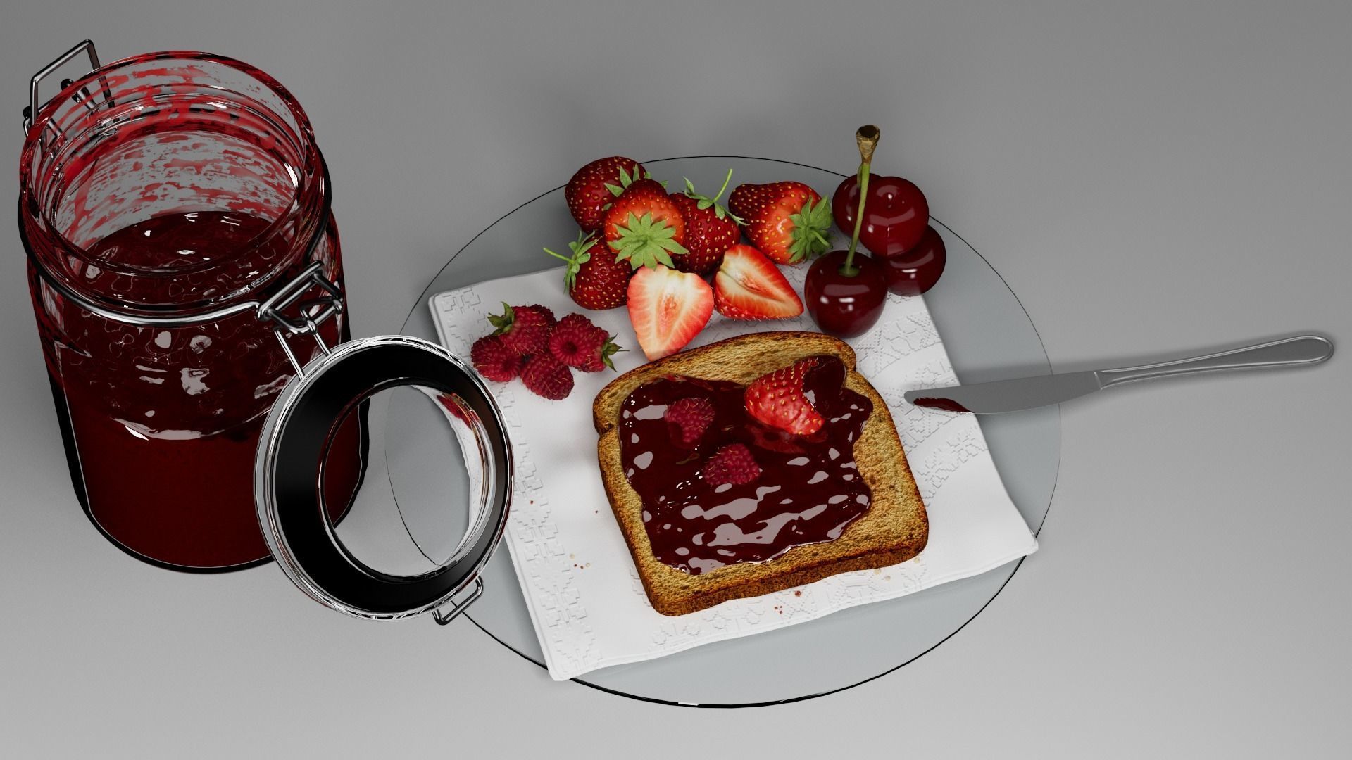 Toasts for the morning  3D model_1