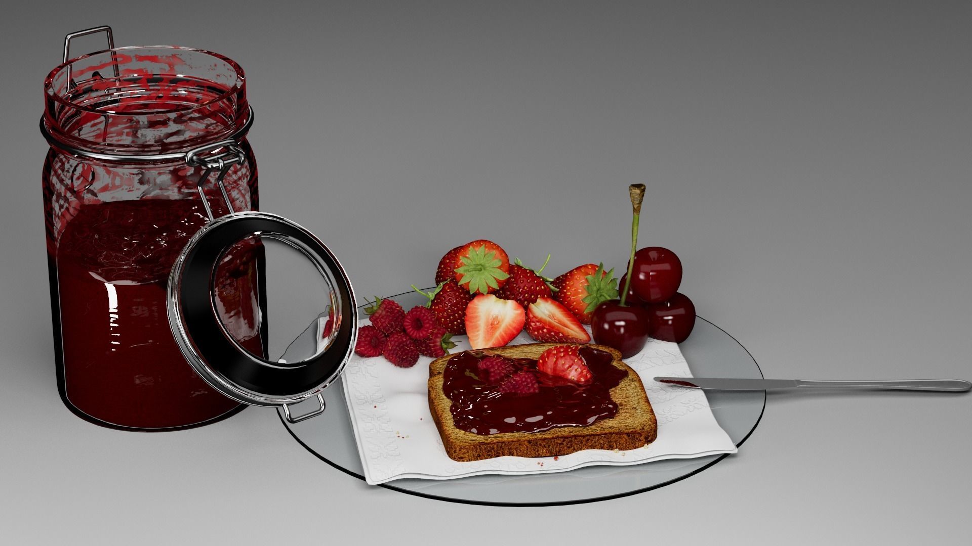 Toasts for the morning  3D model_10