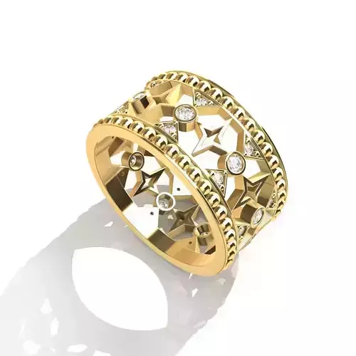  Patterned Diamond Ring