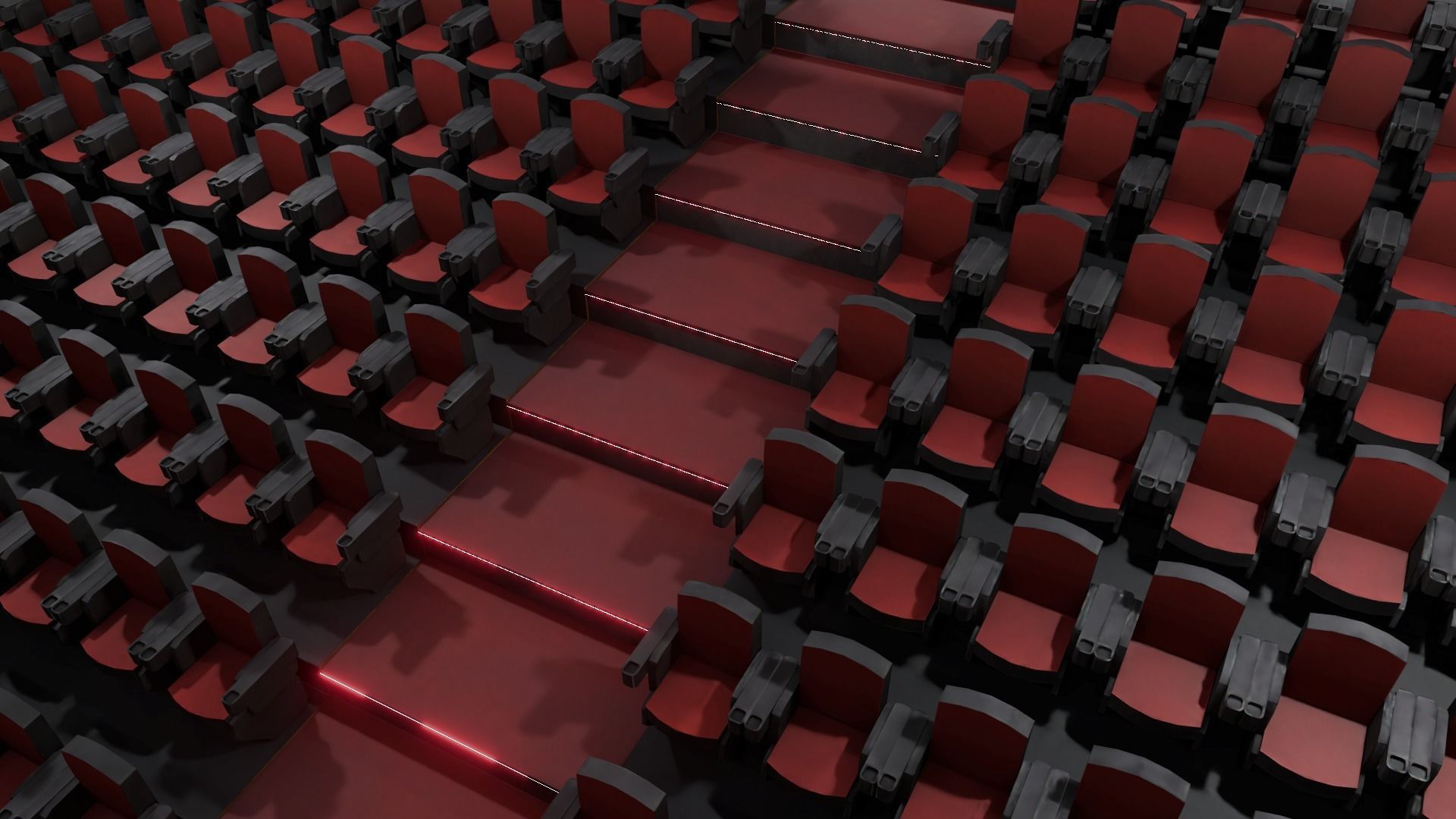 VR Cinema Low-poly 3D model_7