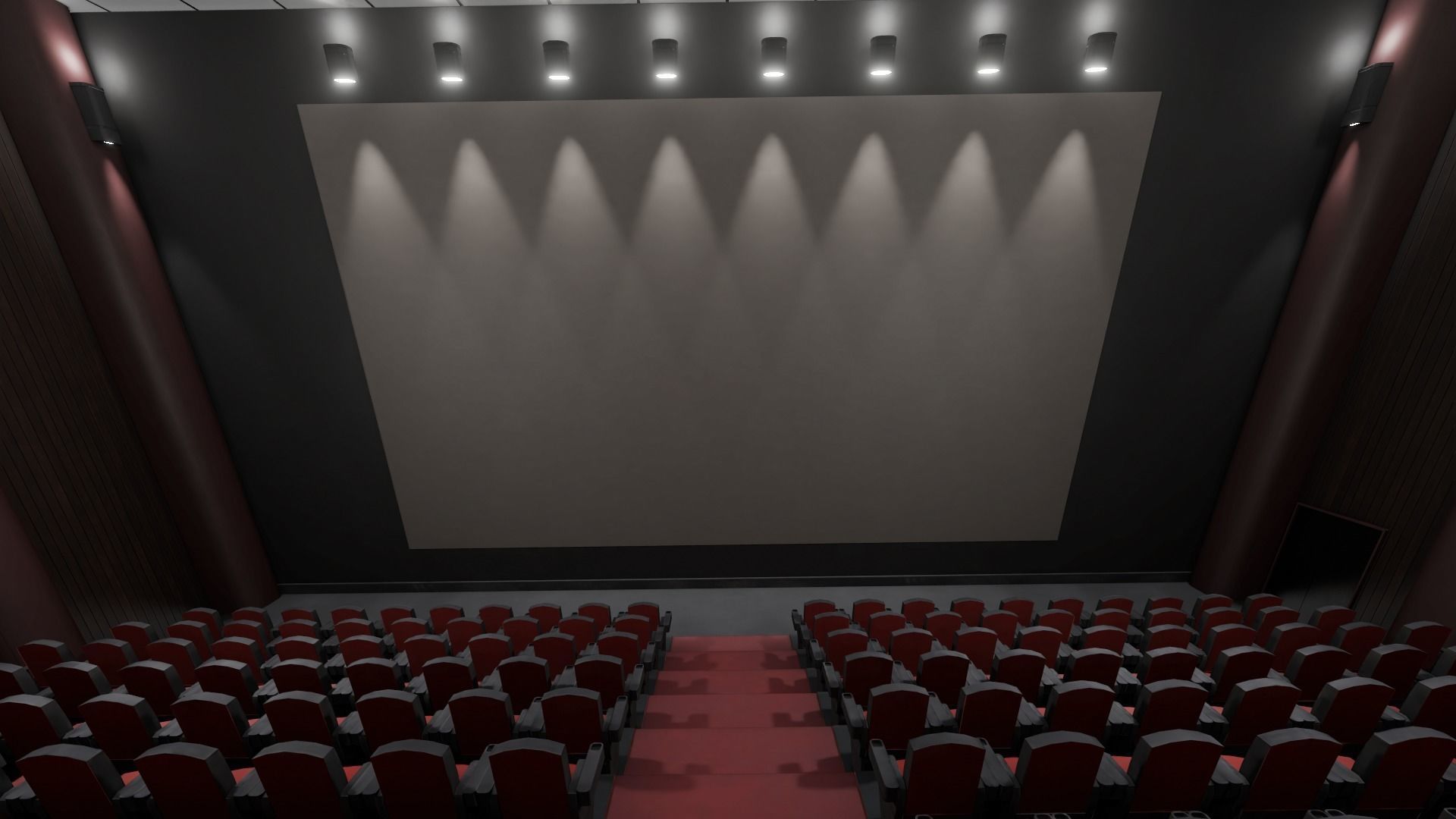 VR Cinema Low-poly 3D model_2