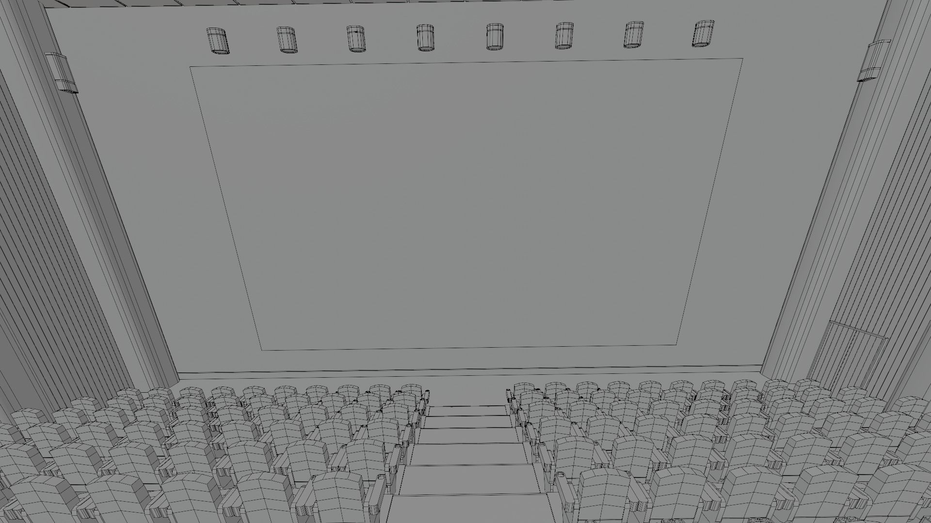 VR Cinema Low-poly 3D model_16