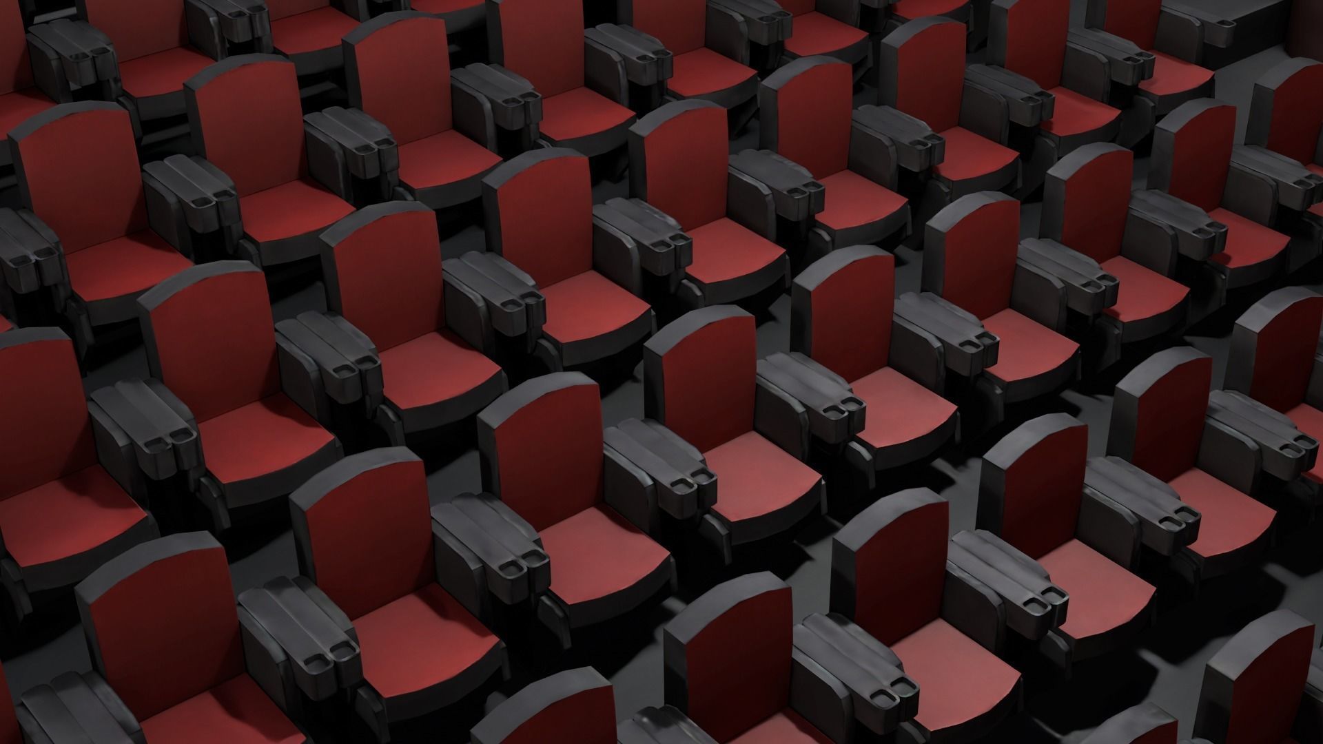 VR Cinema Low-poly 3D model_4