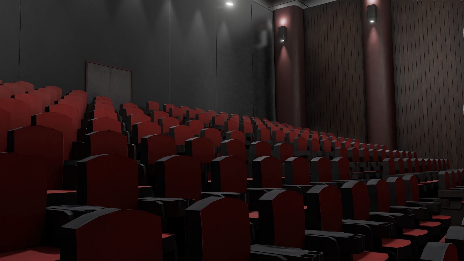 VR Cinema Low-poly 3D model_9