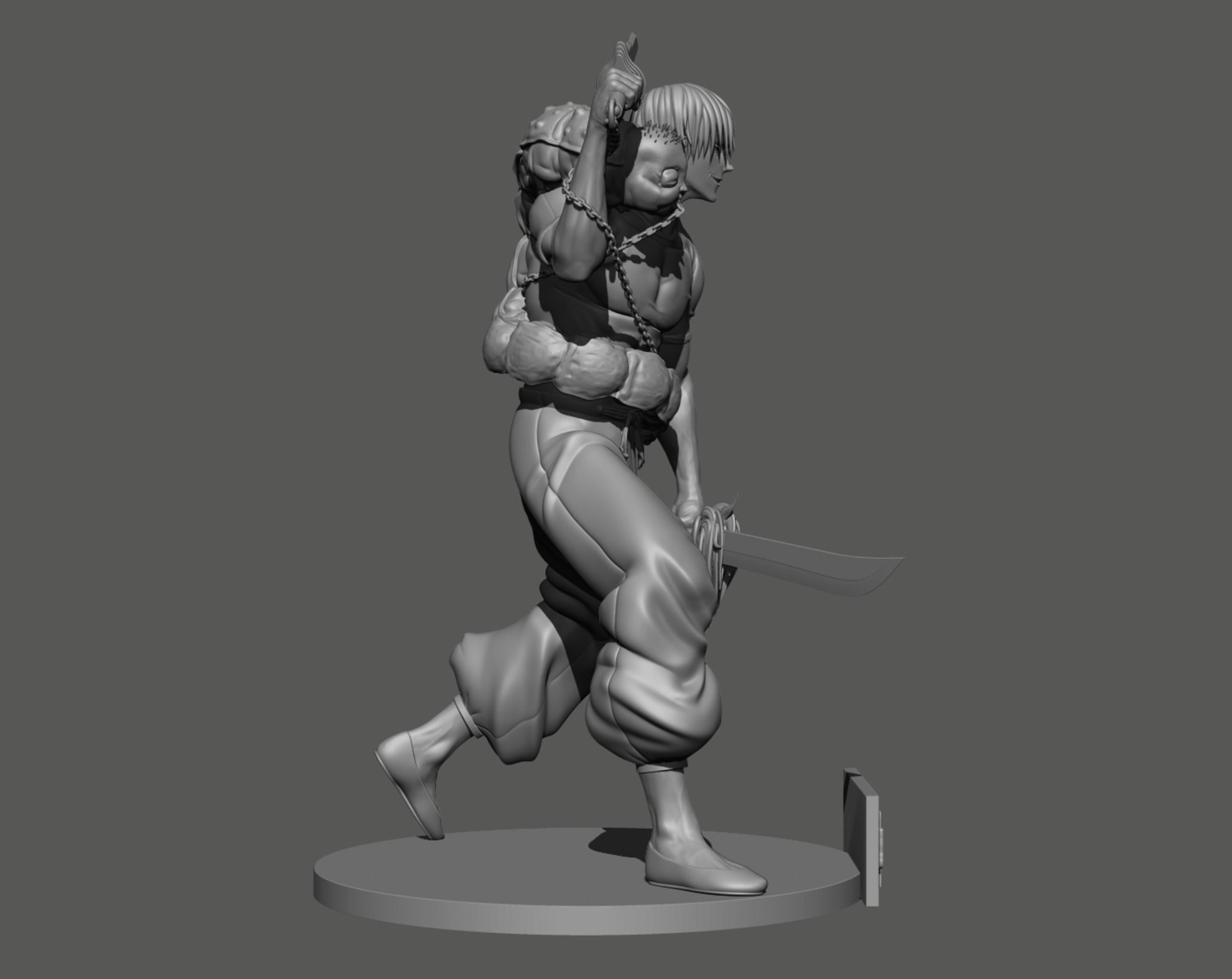 Jujutsu Kaisen Toji Fushiguro figure with cut and keying 3D print model_14