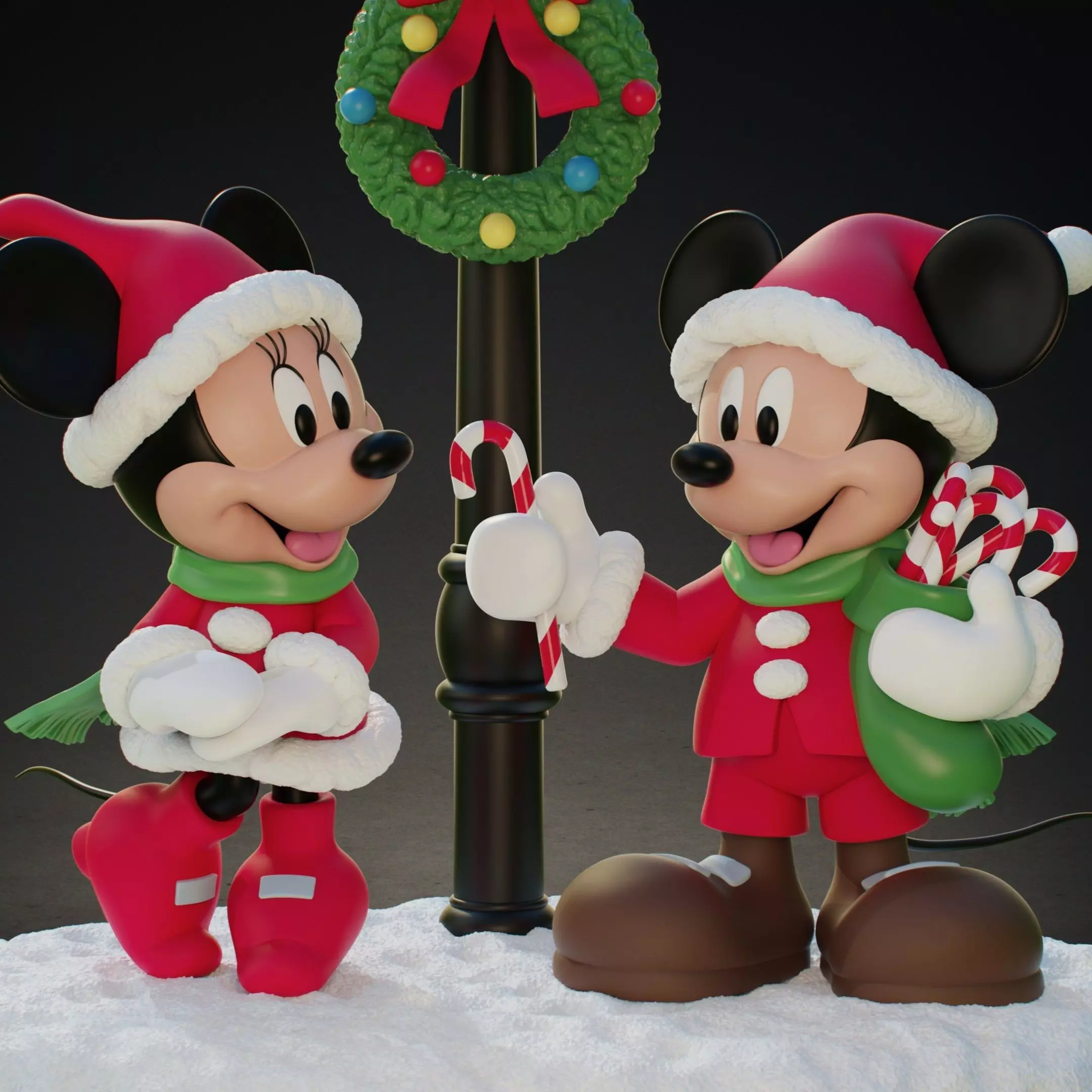 MICKEY AND MINNIE AT CHRISTMAS 3D print model_2