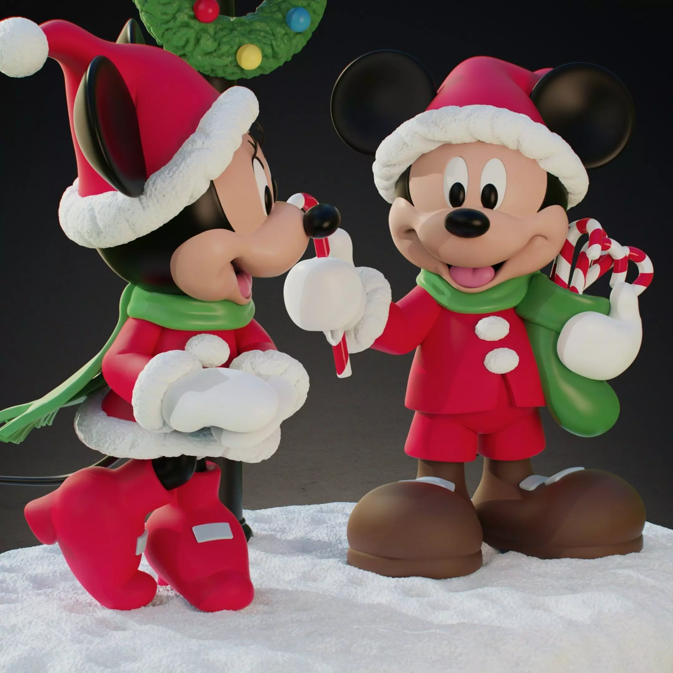 MICKEY AND MINNIE AT CHRISTMAS 3D print model_7