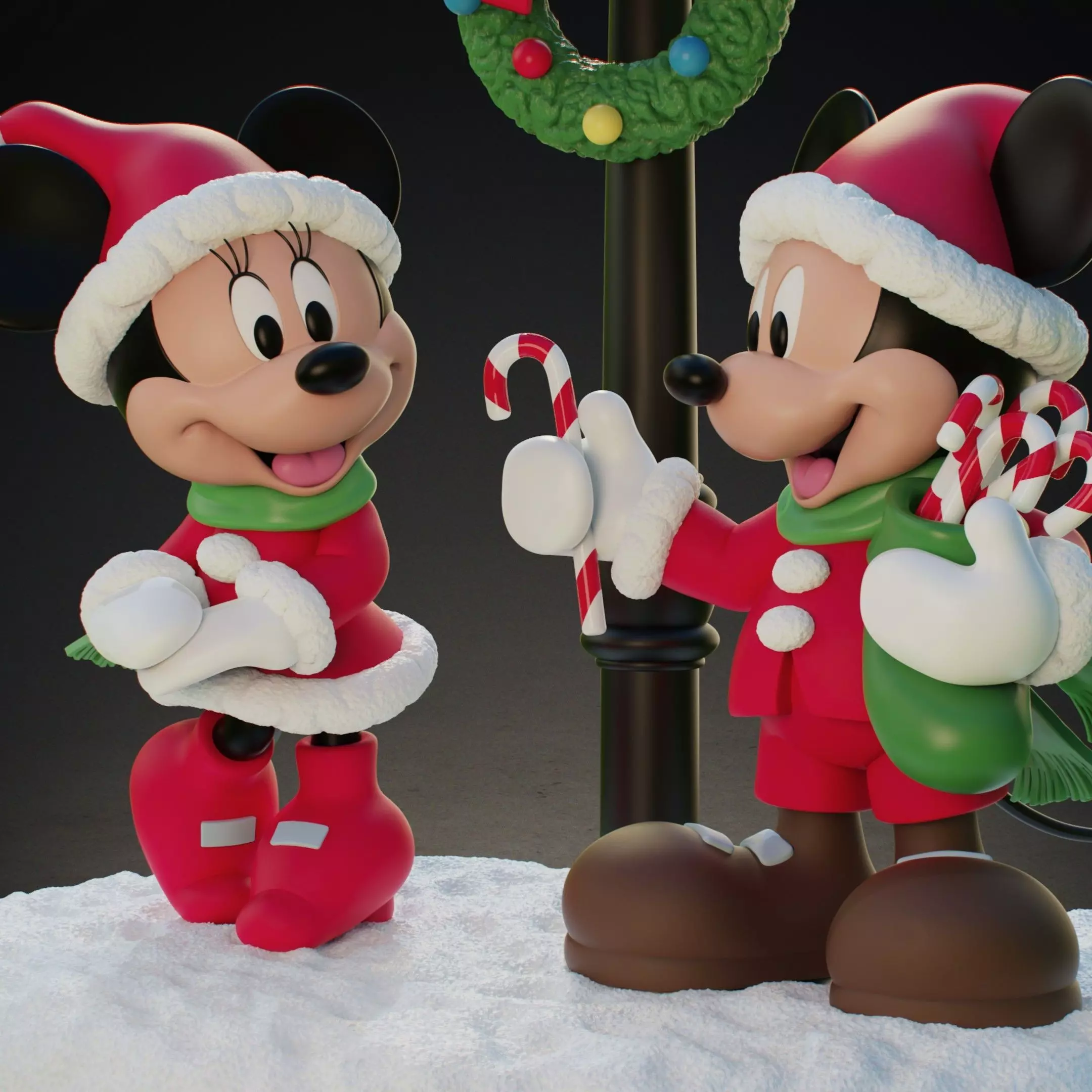 MICKEY AND MINNIE AT CHRISTMAS 3D print model_6