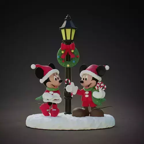 MICKEY AND MINNIE AT CHRISTMAS 3D print model