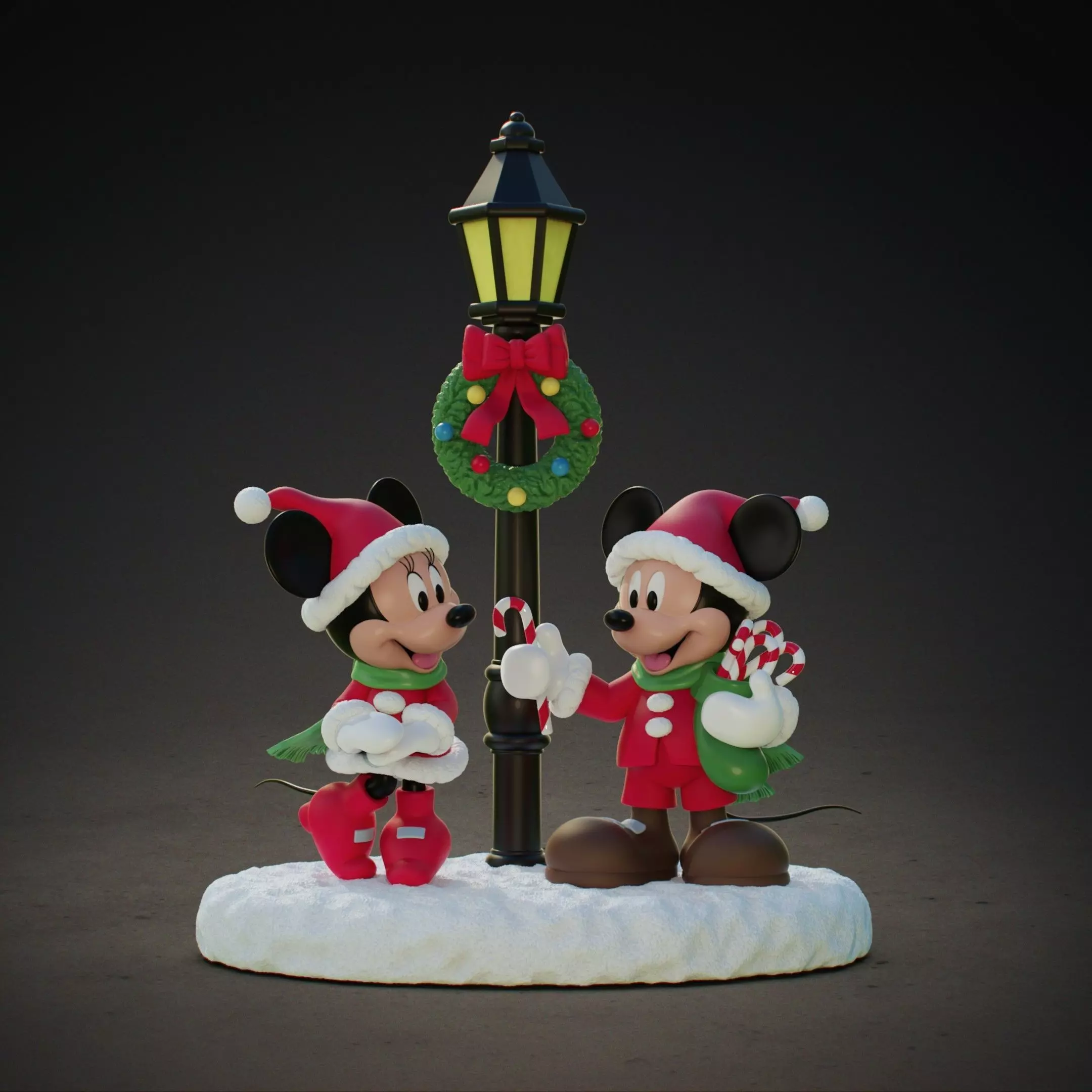 MICKEY AND MINNIE AT CHRISTMAS 3D print model_0