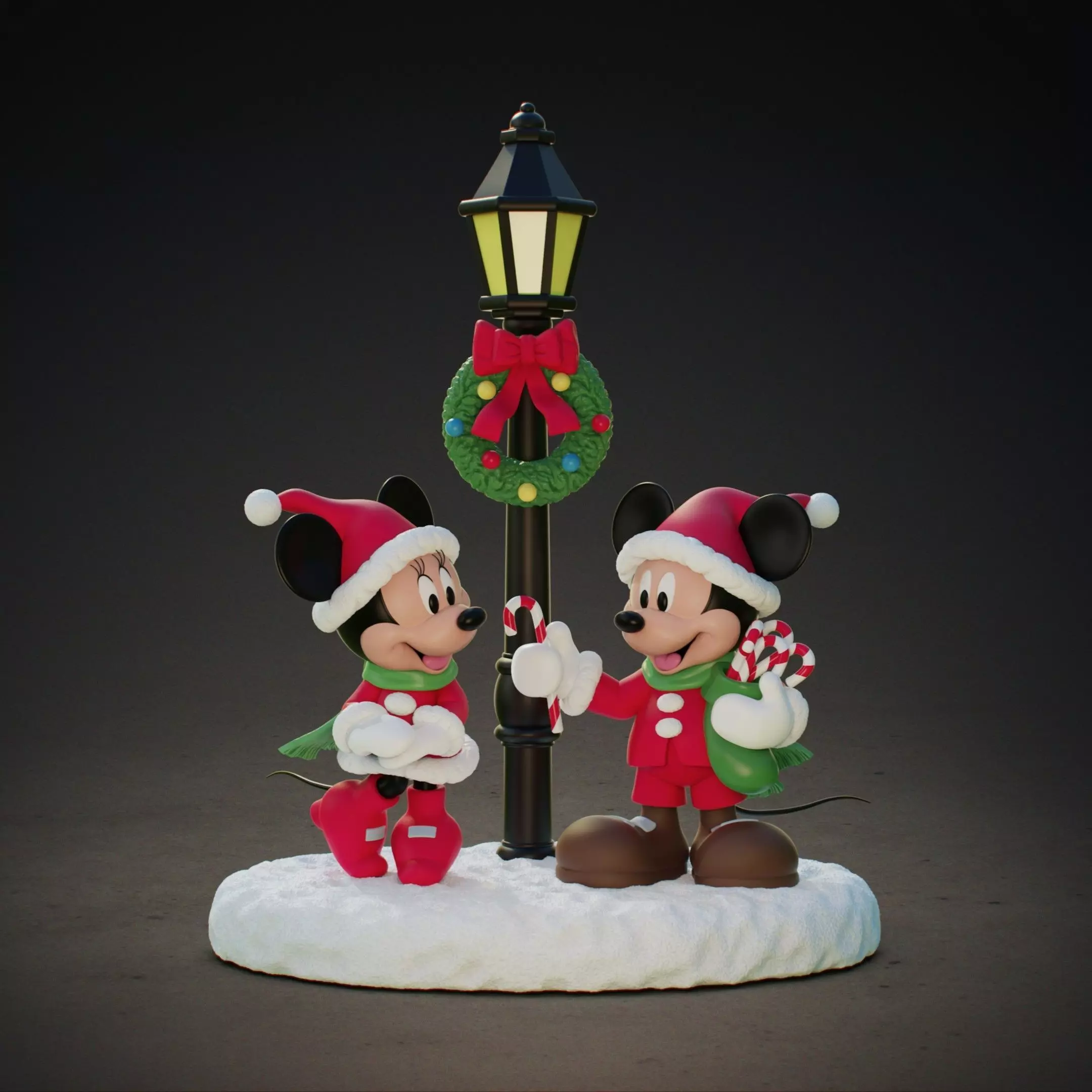 MICKEY AND MINNIE AT CHRISTMAS 3D print model_1
