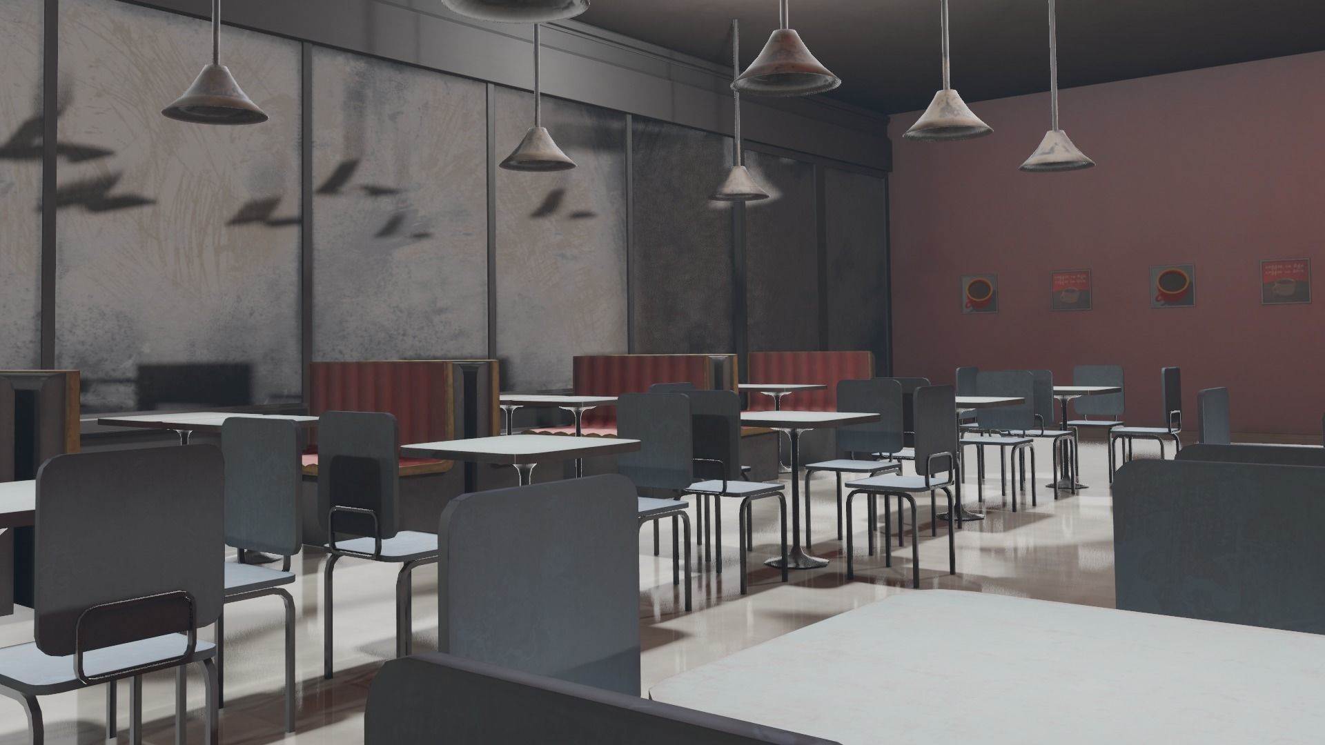 VR Coffee Shop Low-poly 3D model_4