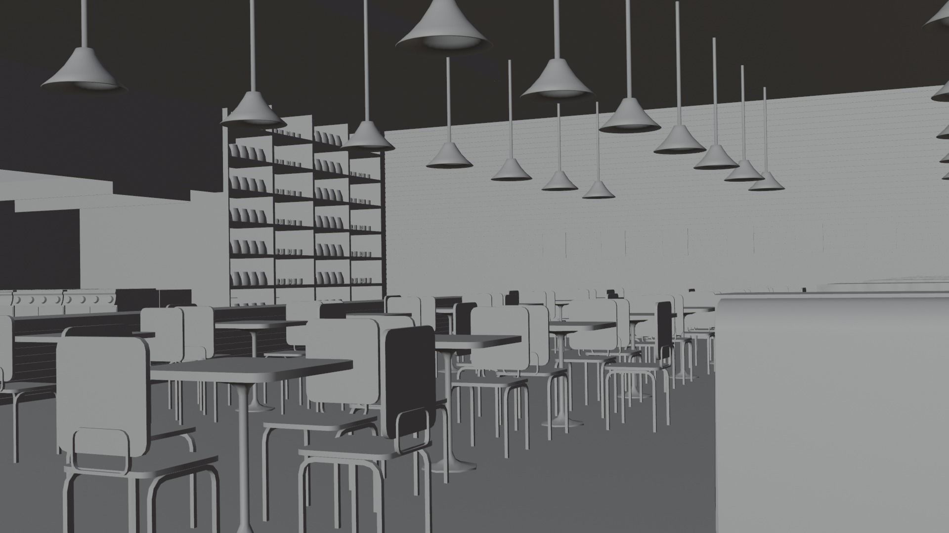 VR Coffee Shop Low-poly 3D model_8