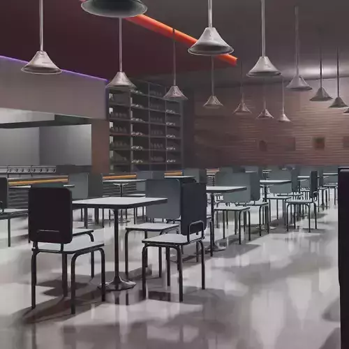 VR Coffee Shop Low-poly 3D model