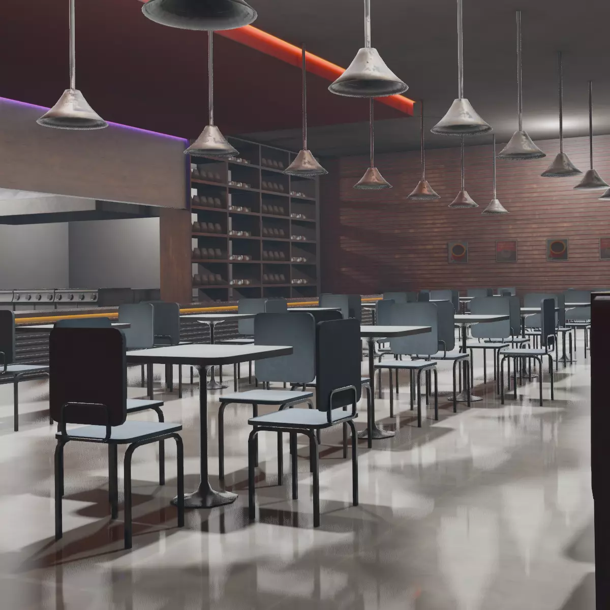 VR Coffee Shop Low-poly 3D model_0