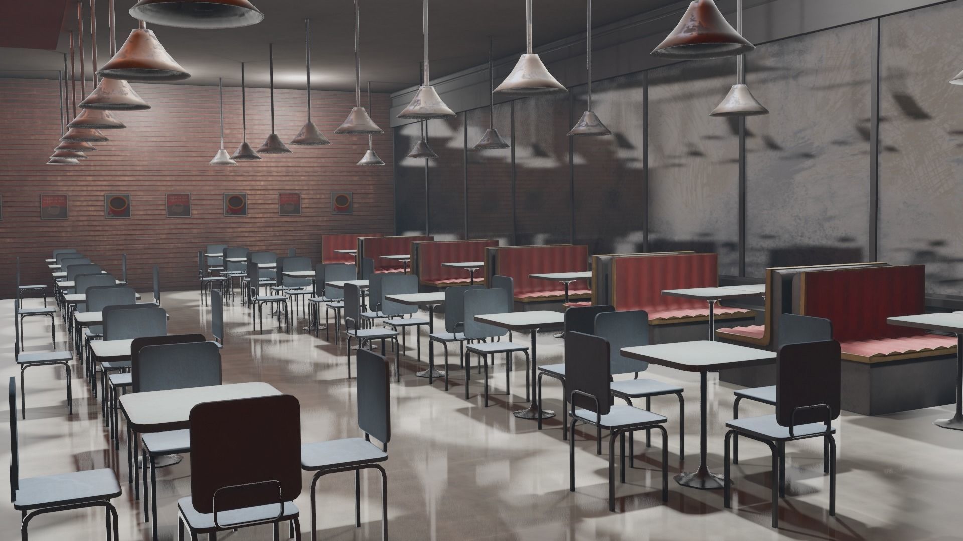 VR Coffee Shop Low-poly 3D model_2