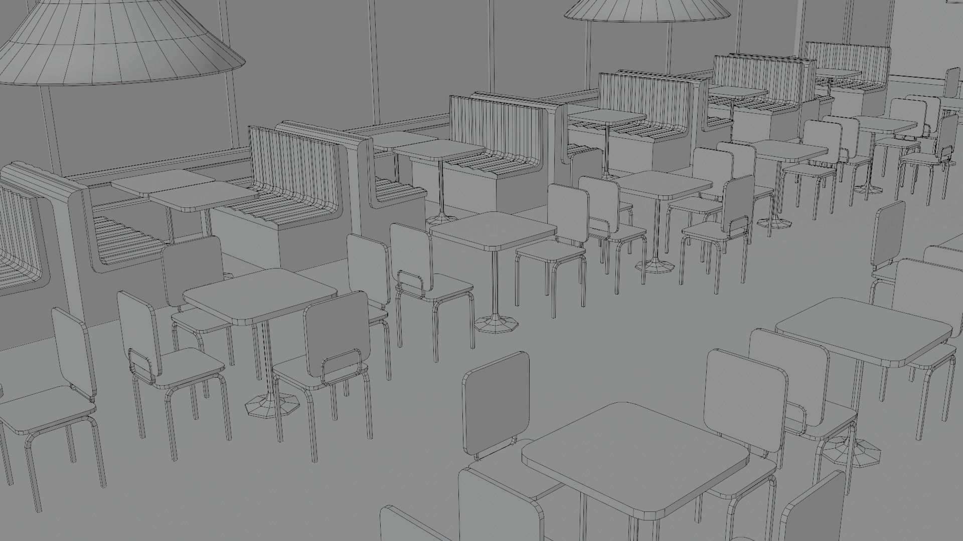 VR Coffee Shop Low-poly 3D model_12