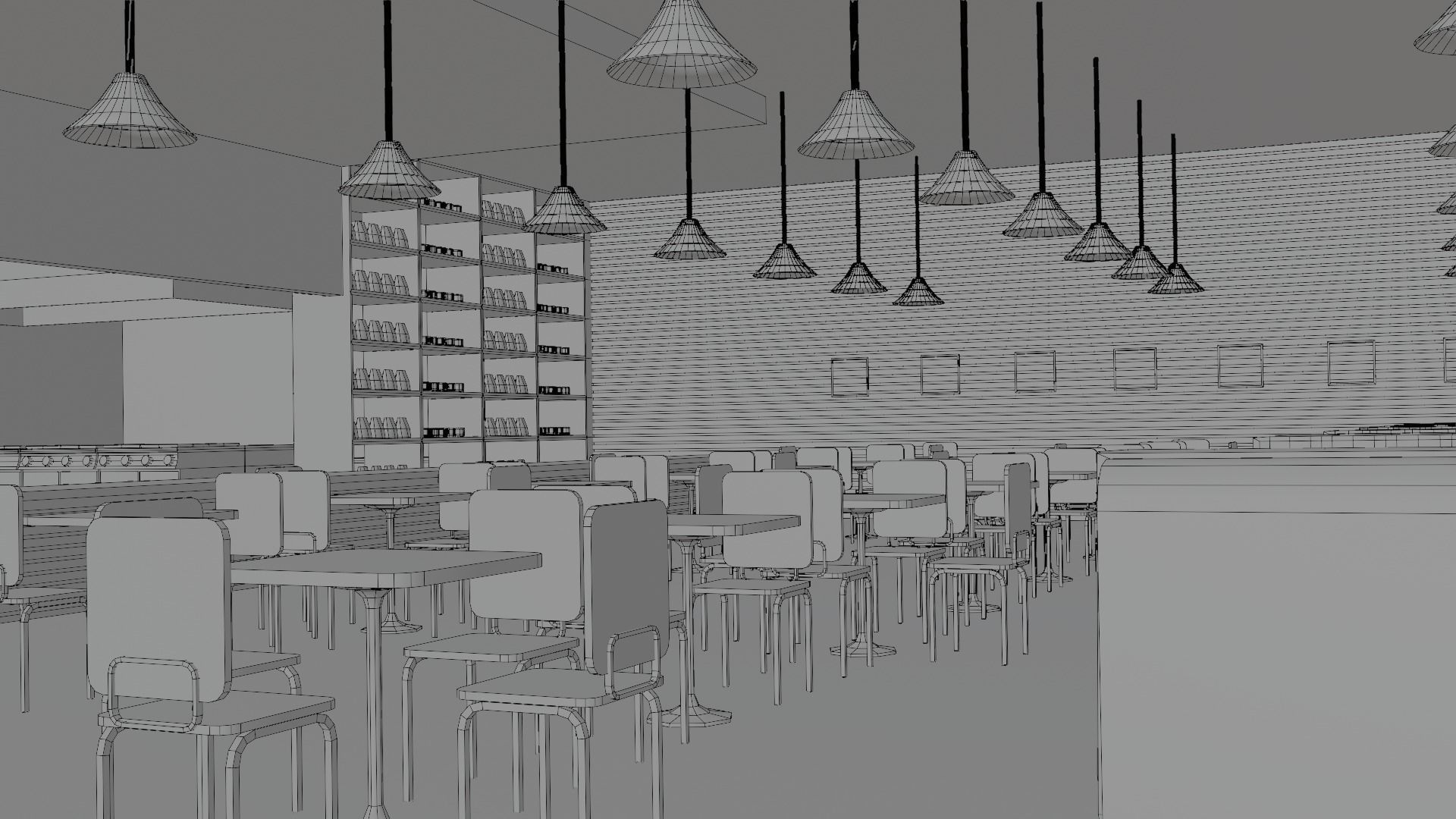 VR Coffee Shop Low-poly 3D model_11