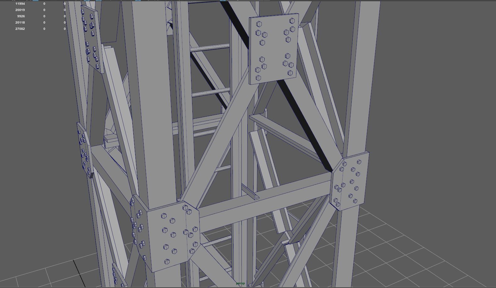 Watchtower set 02 Low-poly 3D model_20