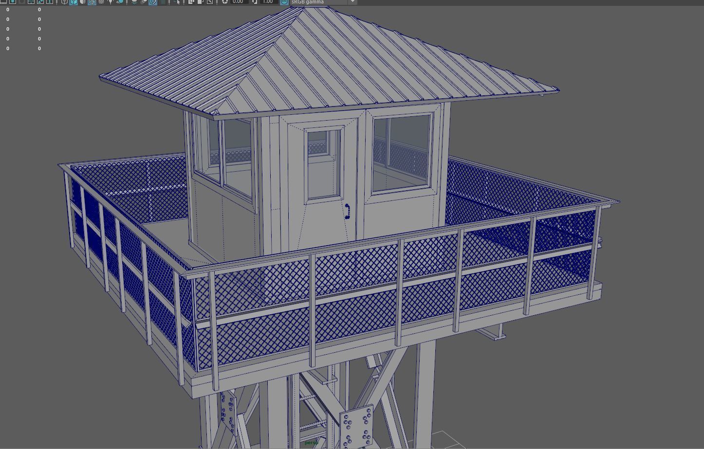 Watchtower set 02 Low-poly 3D model_13