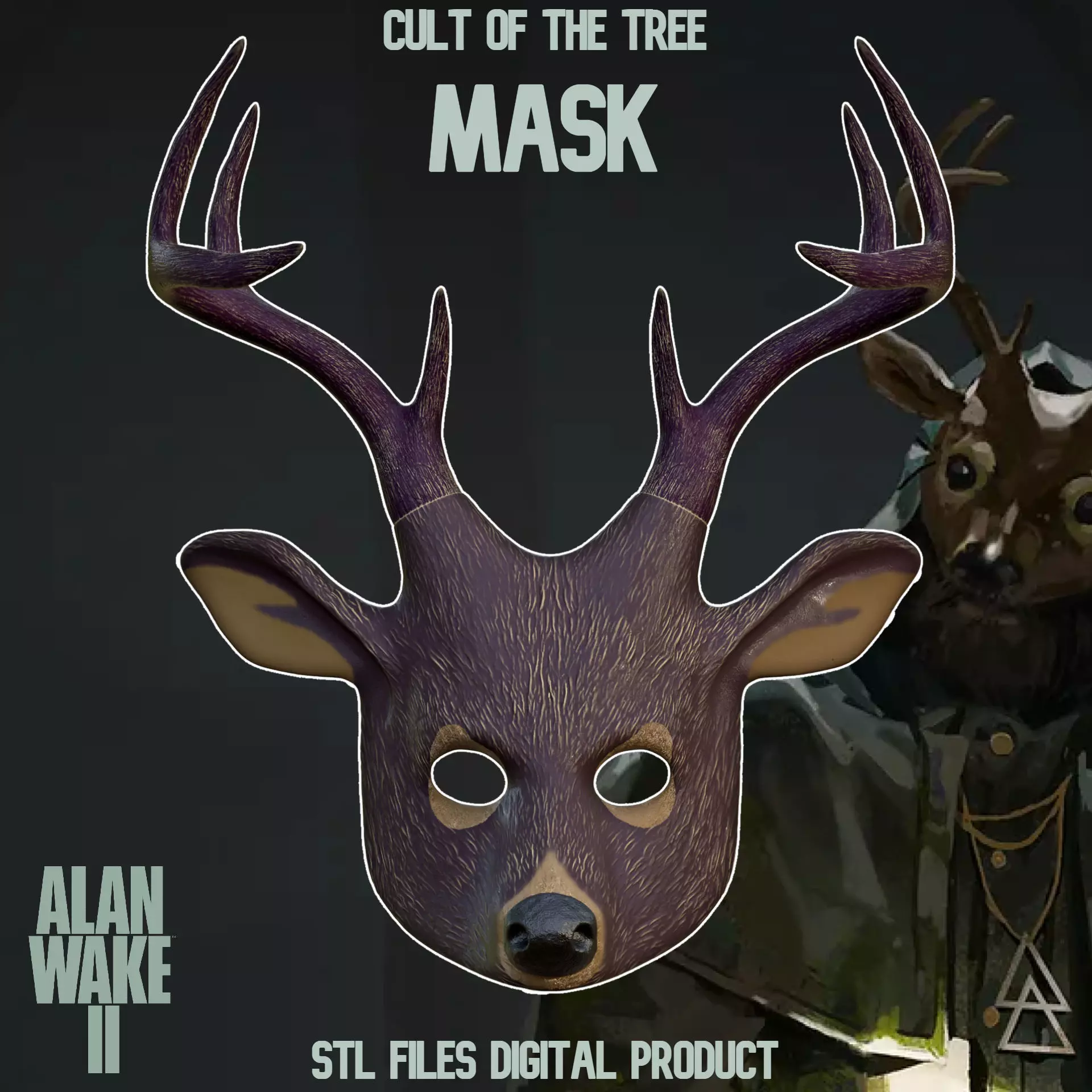 Cult of The Tree Deer Mask Alan Wake 2  3D print model_0