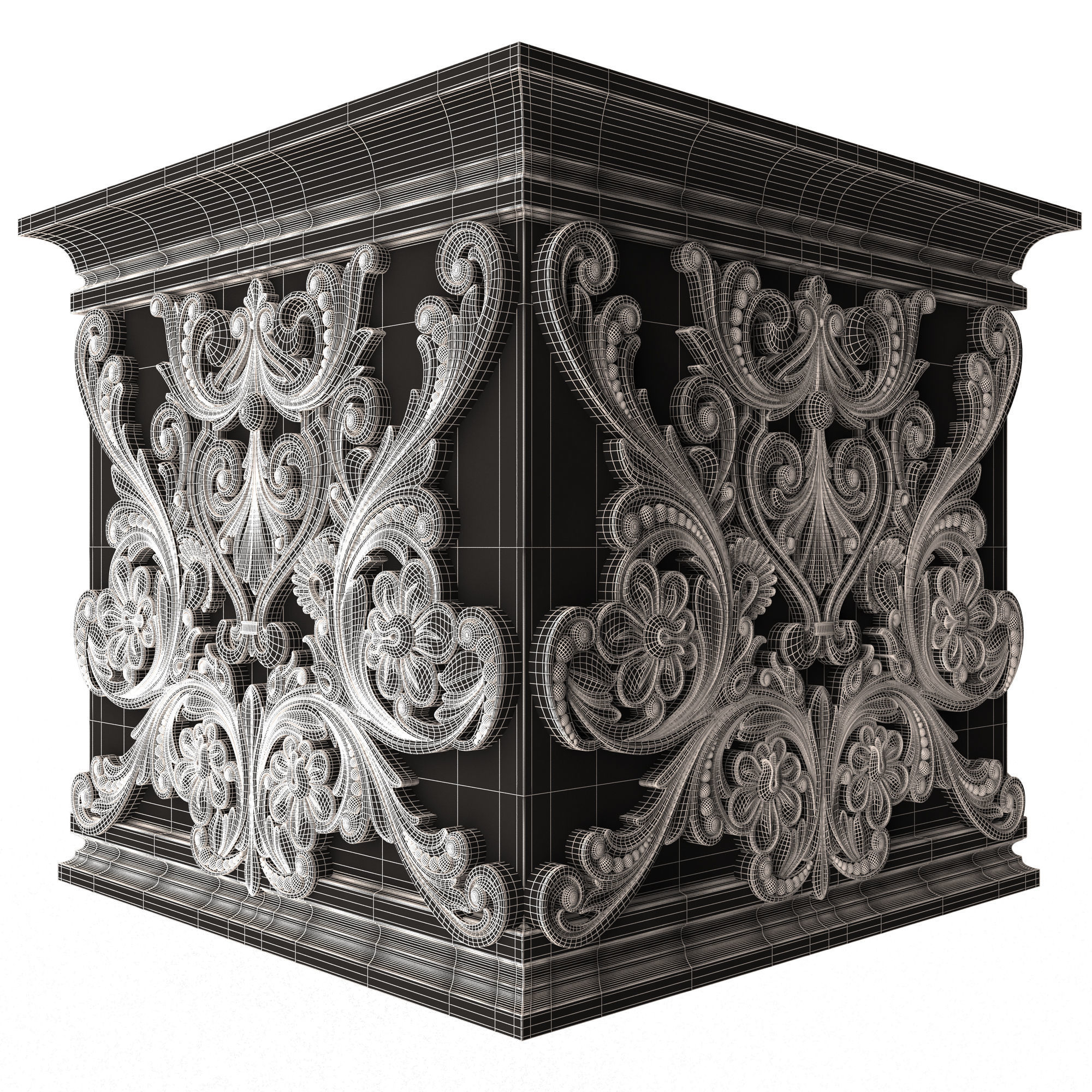 Collection of Capitals 02 Low-poly 3D model_61