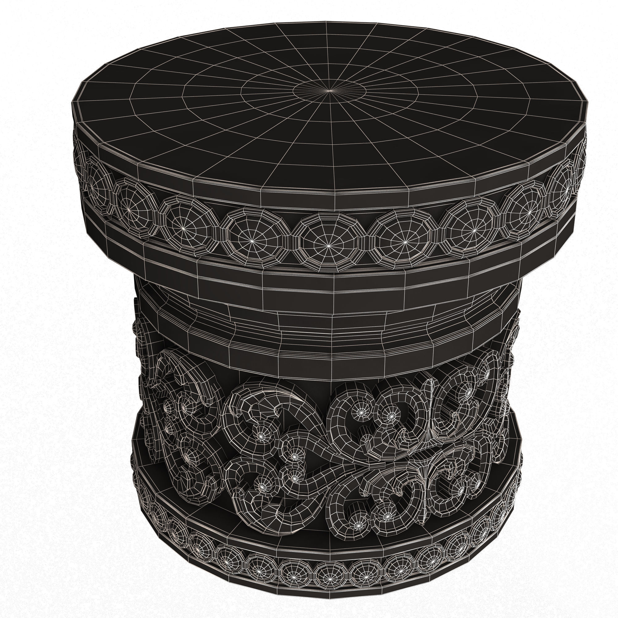 Collection of Capitals 02 Low-poly 3D model_74