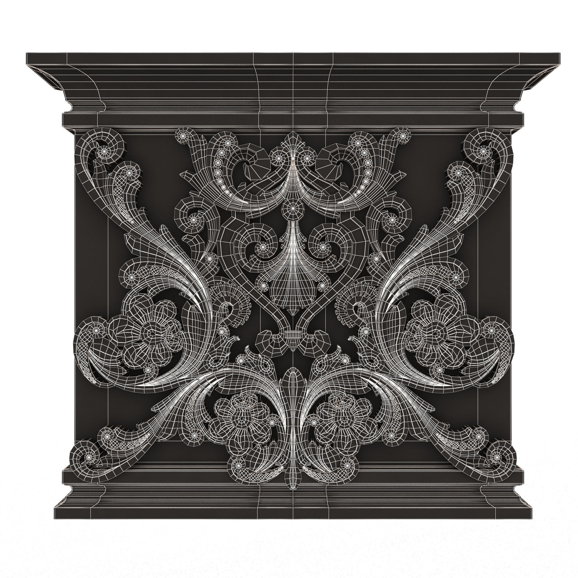 Collection of Capitals 02 Low-poly 3D model_75