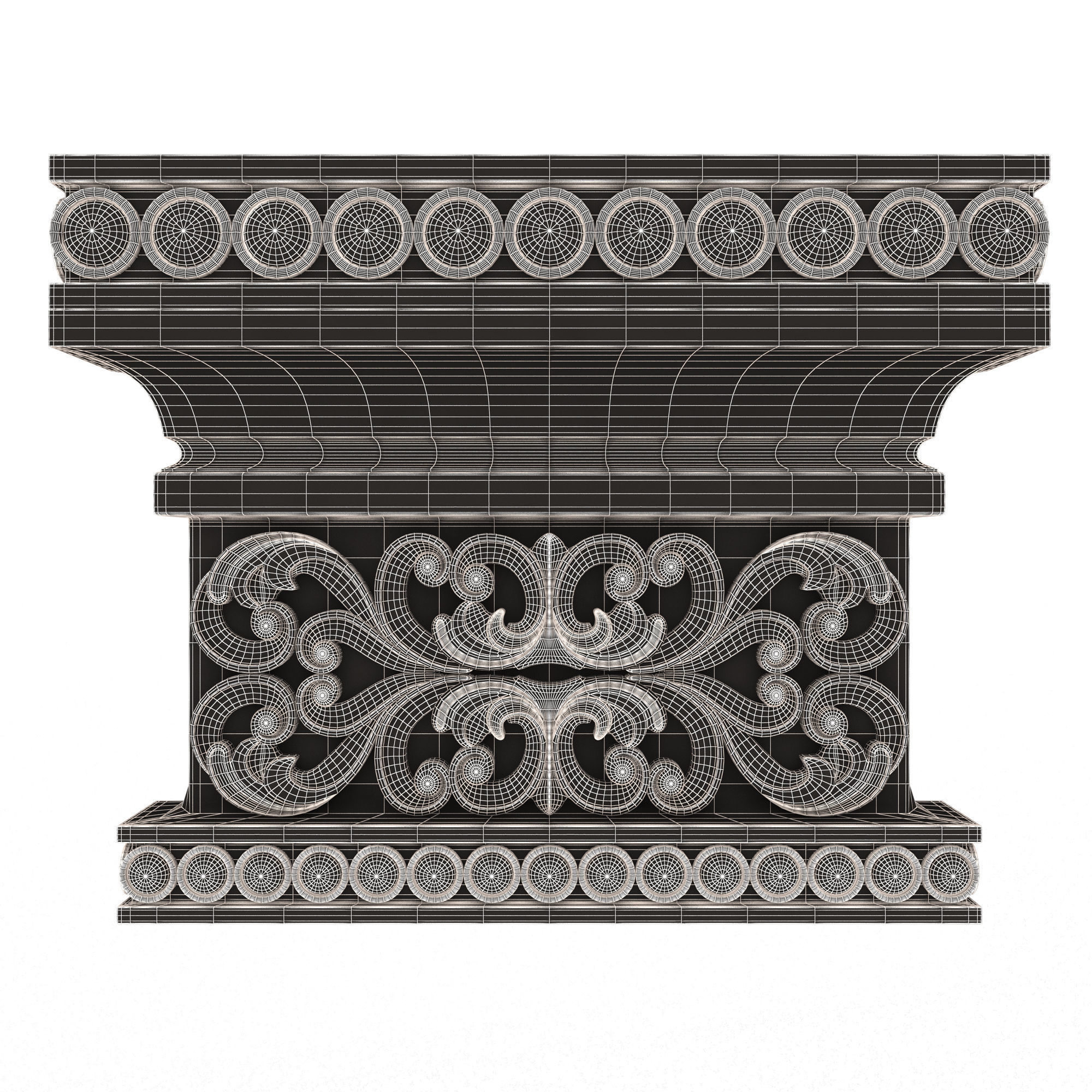 Collection of Capitals 02 Low-poly 3D model_53