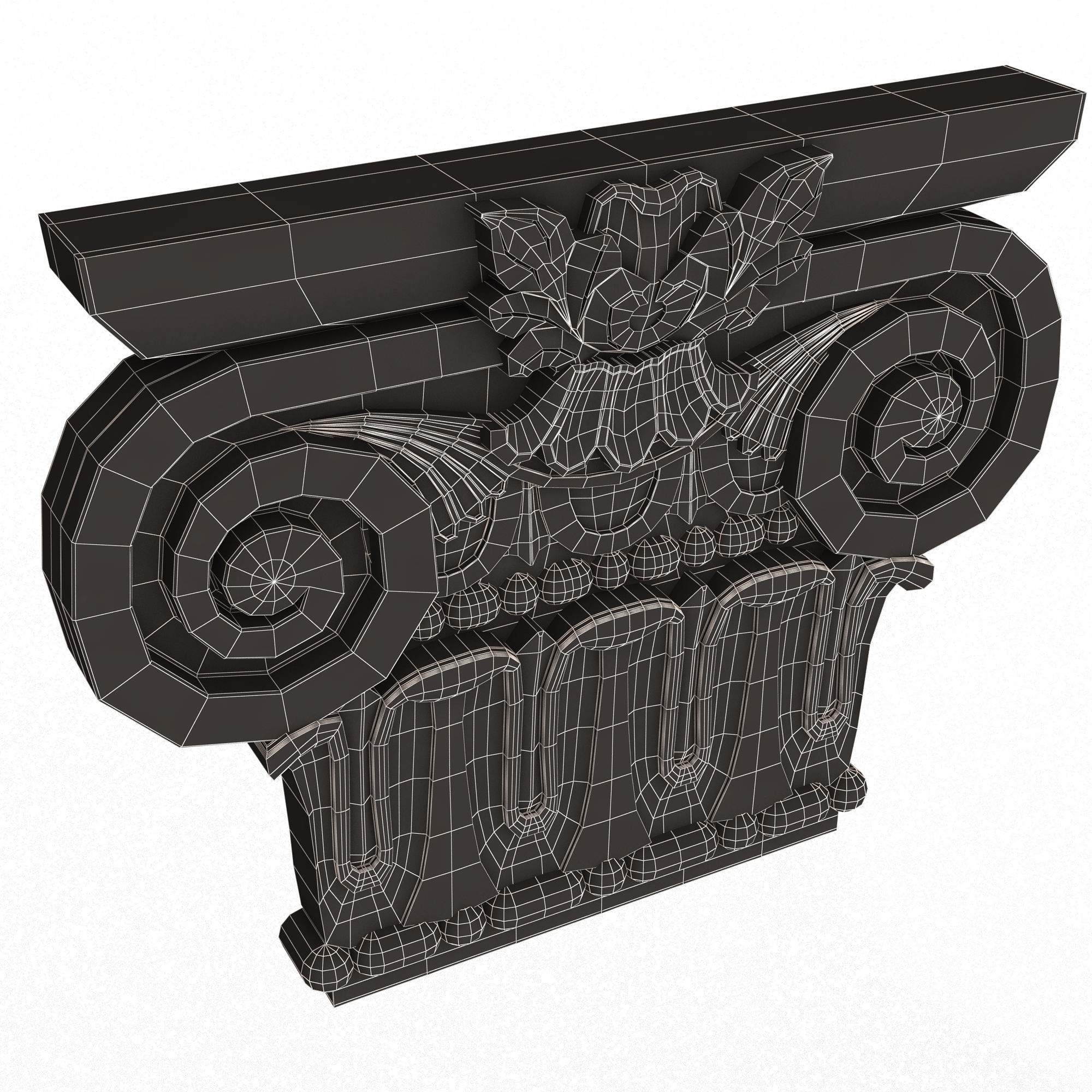 Collection of Capitals 02 Low-poly 3D model_64