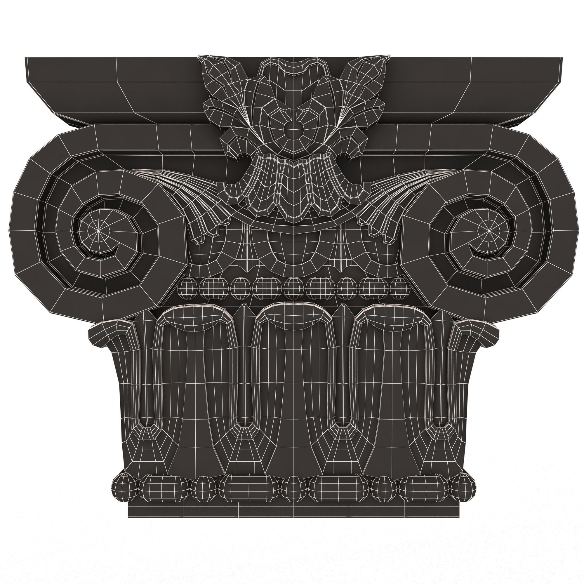 Collection of Capitals 02 Low-poly 3D model_63