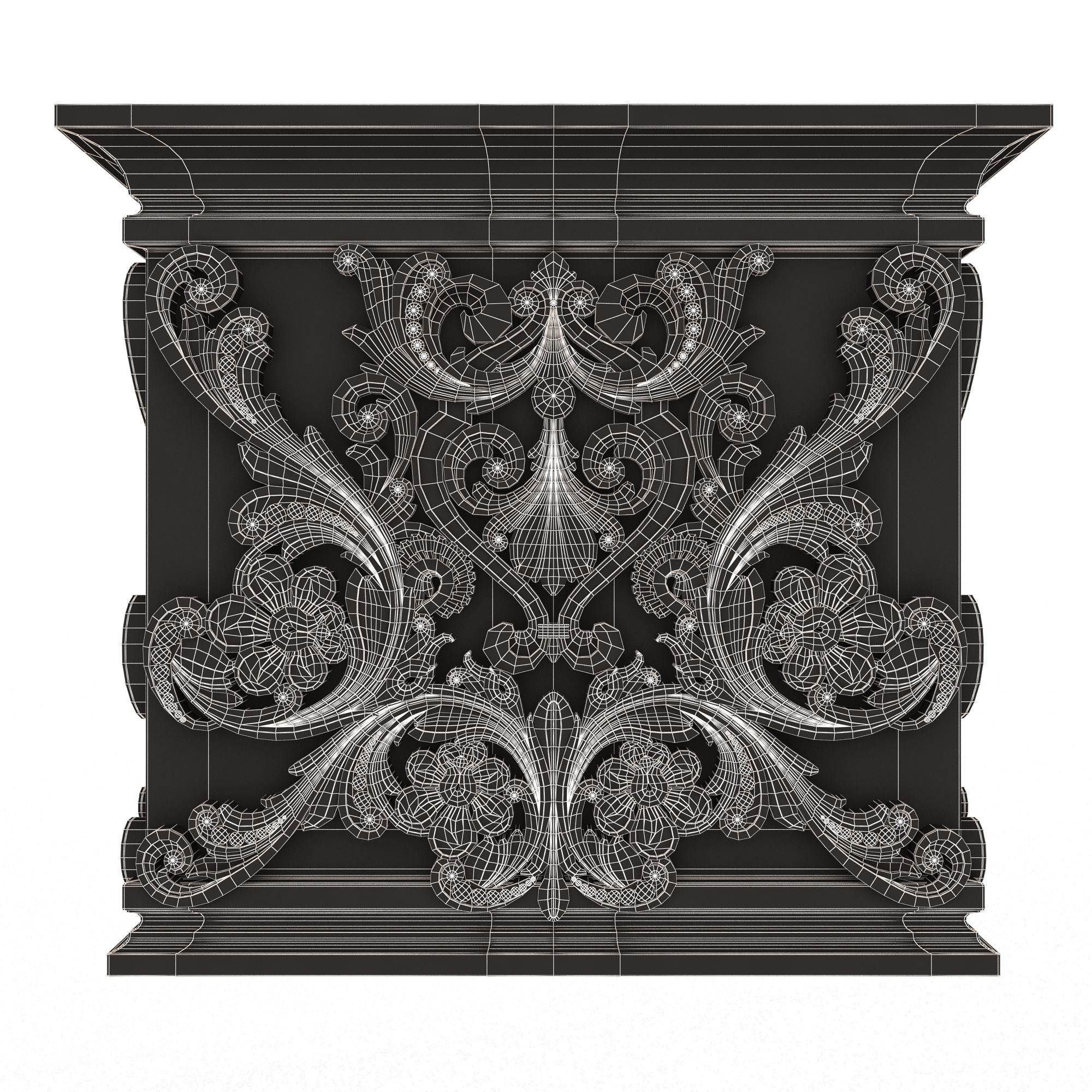 Collection of Capitals 02 Low-poly 3D model_77