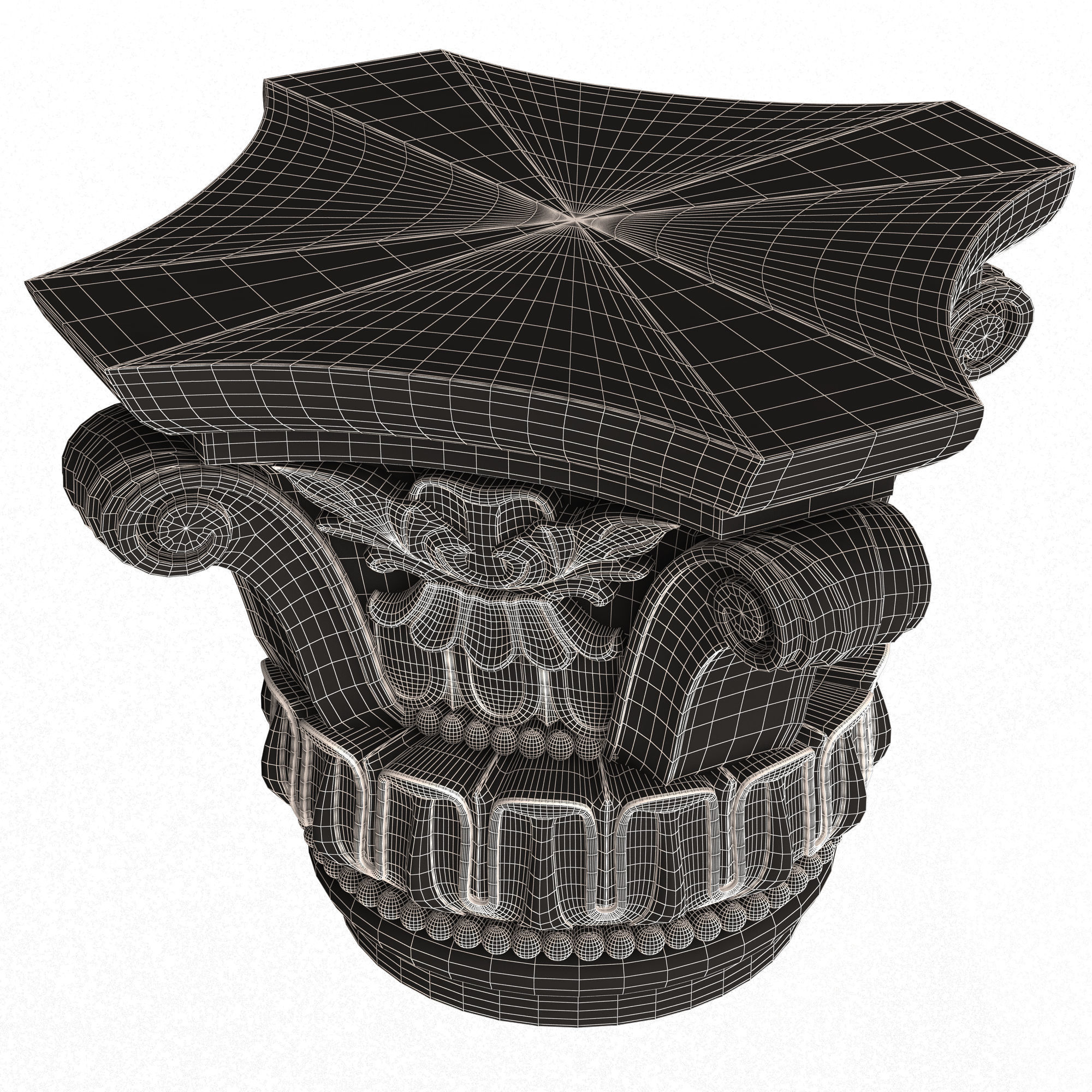 Collection of Capitals 02 Low-poly 3D model_52